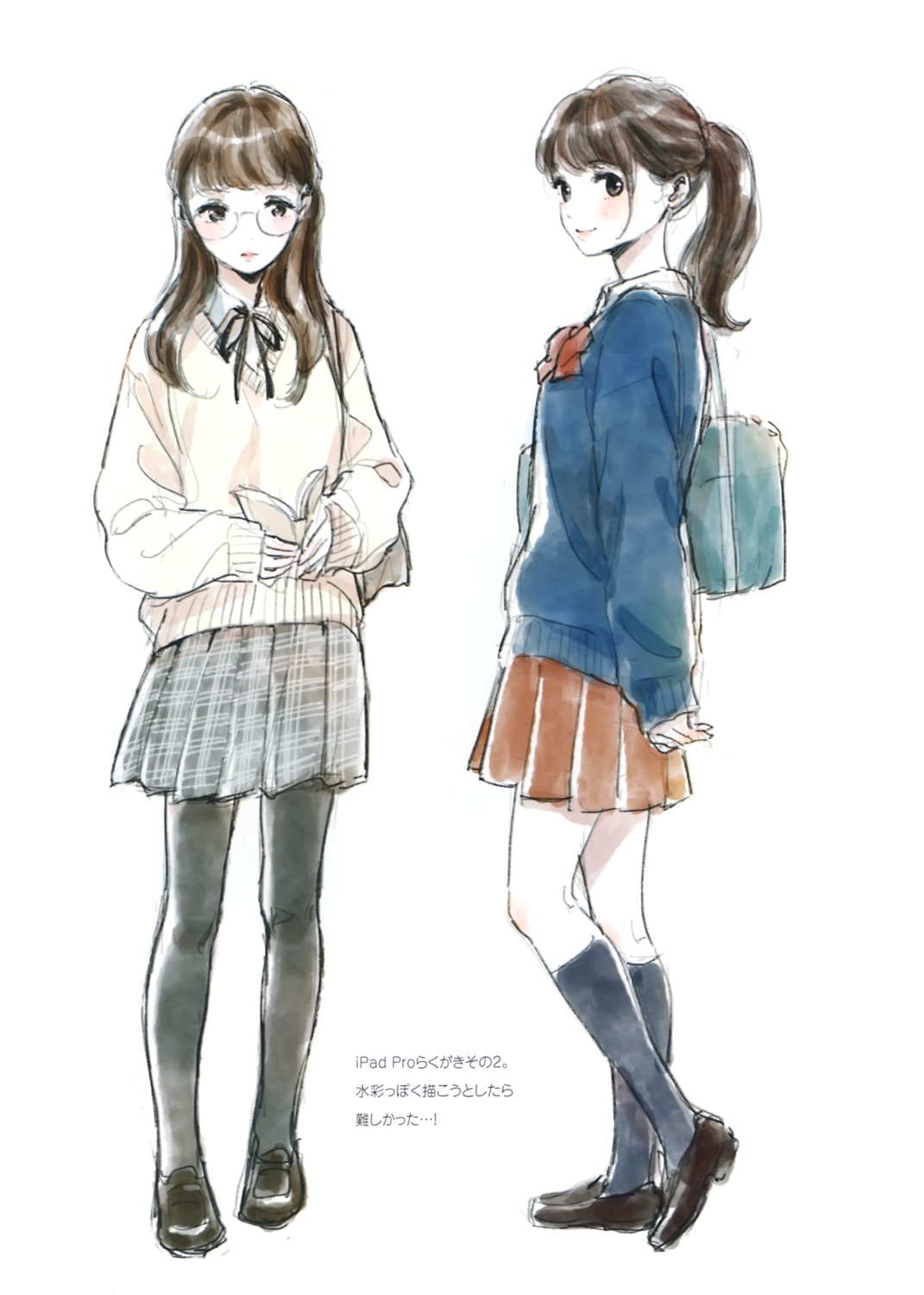 canvas morikura_en pantyhose seifuku sketch sweater