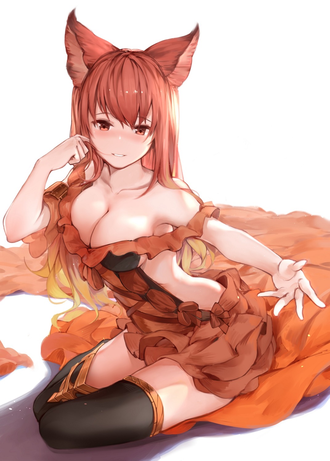 animal_ears anthuria_(granblue_fantasy) cleavage granblue_fantasy hana_mori thighhighs