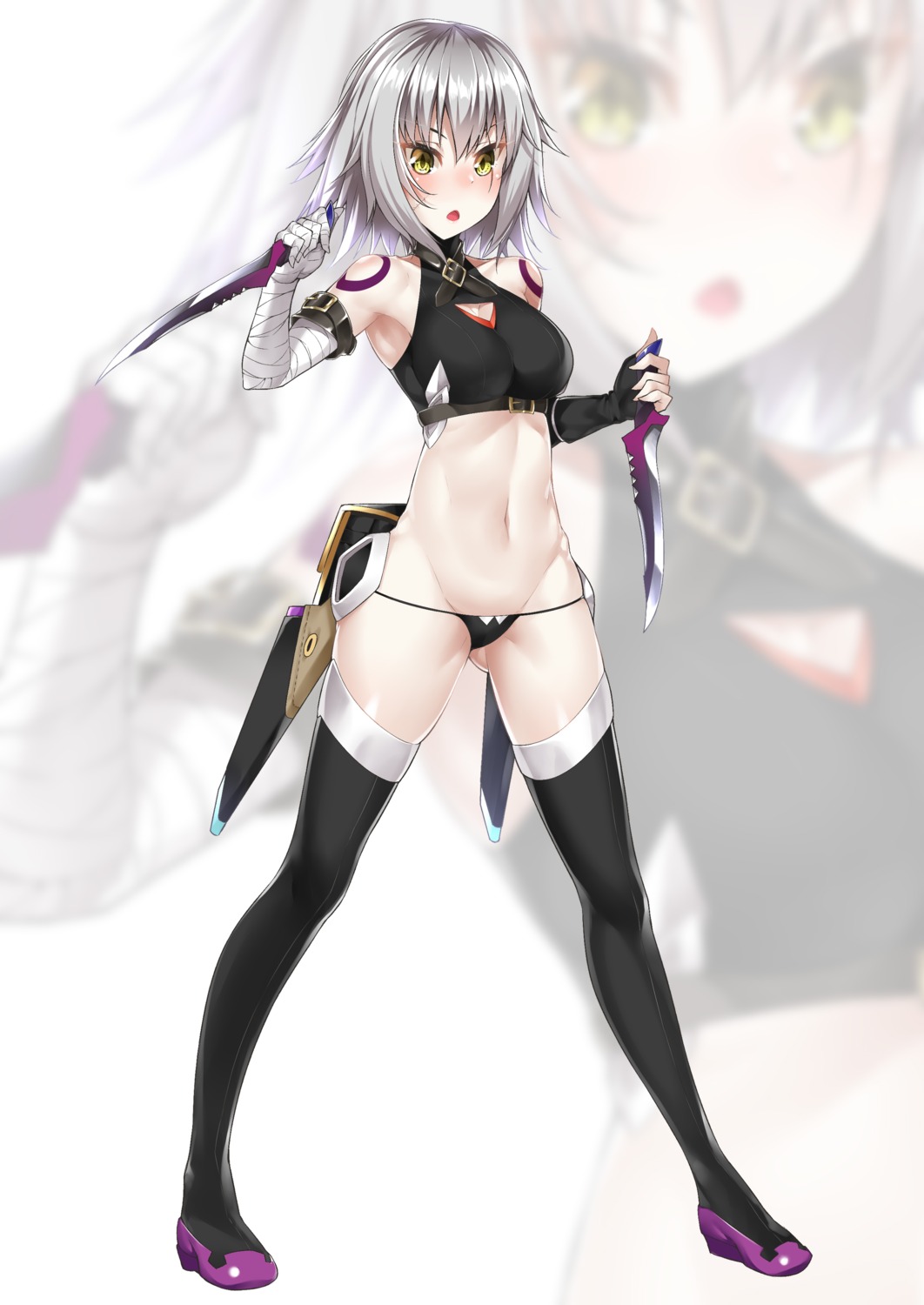 bandages cosplay fate/apocrypha fate/grand_order fate/stay_night jack_the_ripper pantsu tattoo thighhighs watosu weapon