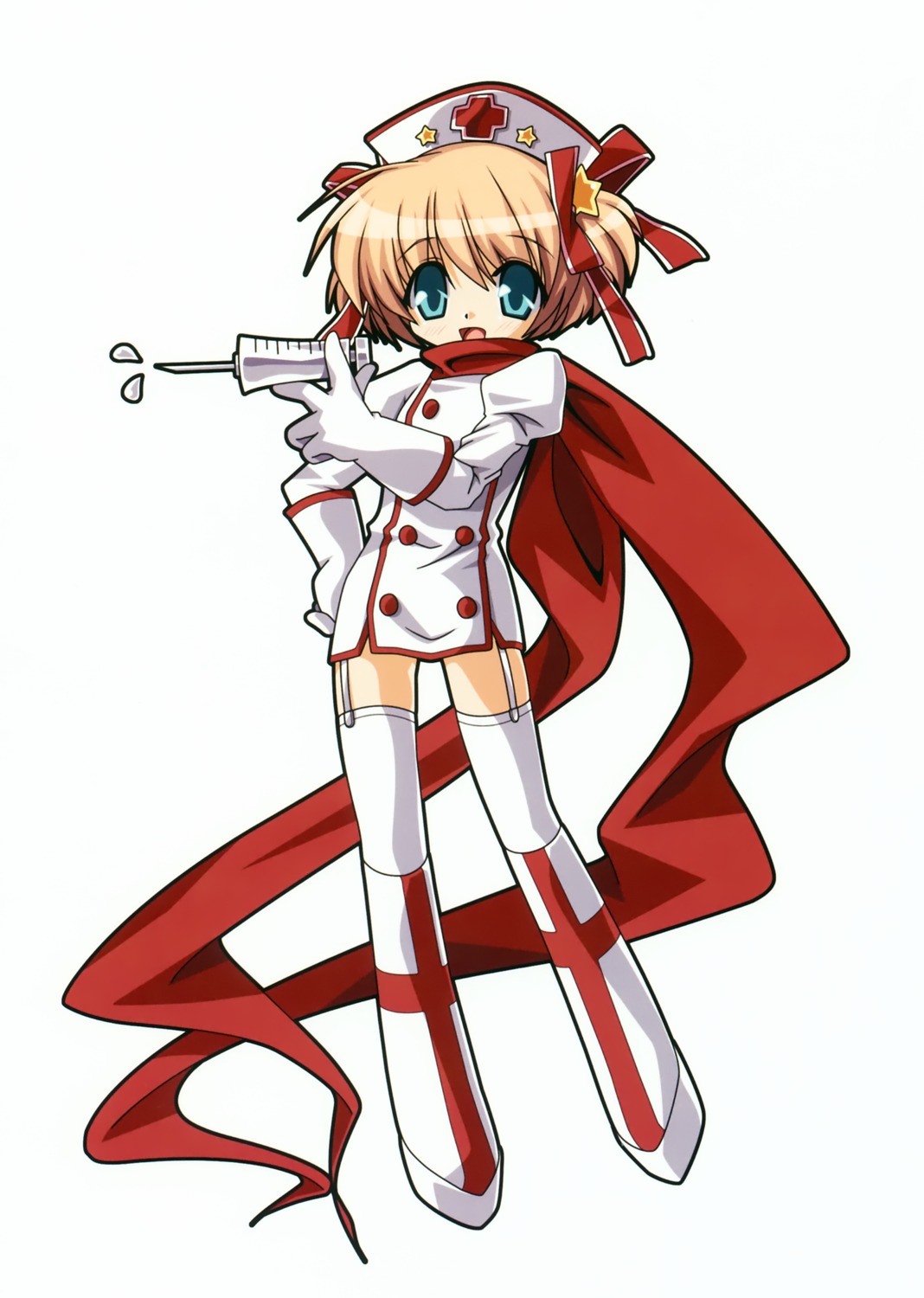 hinoue_itaru kamikita_komari key little_busters! nurse thighhighs