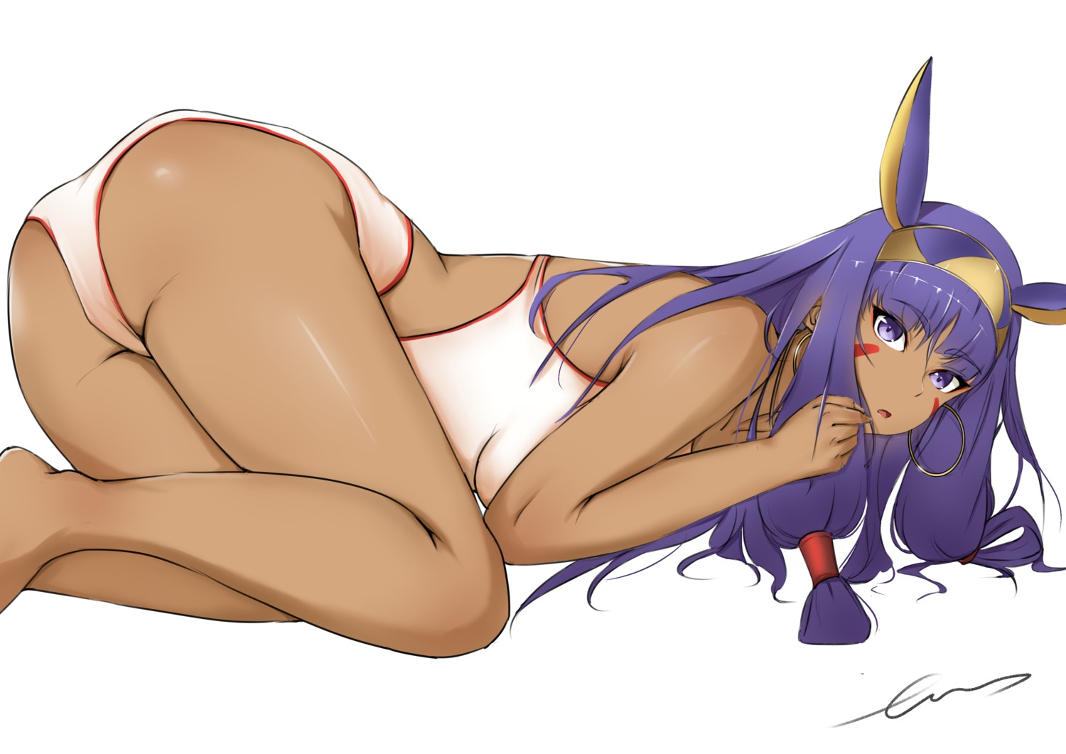 animal_ears ass bunny_ears error1945 fate/grand_order nitocris_(fate/grand_order) swimsuits