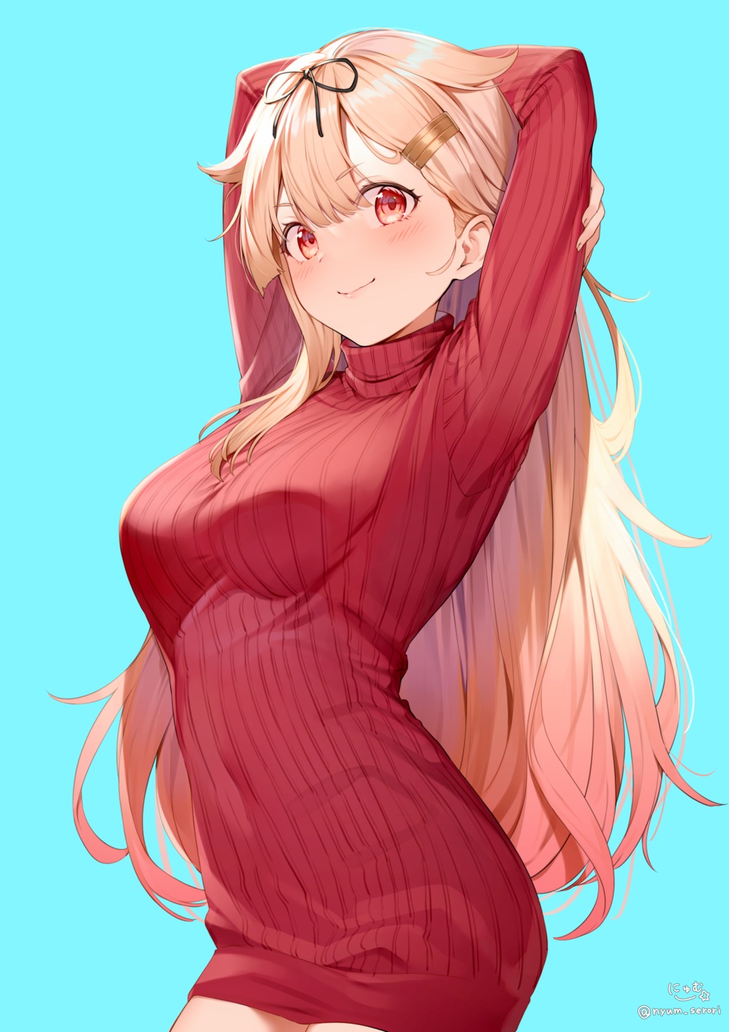 dress kantai_collection nyum sweater yuudachi_(kancolle)