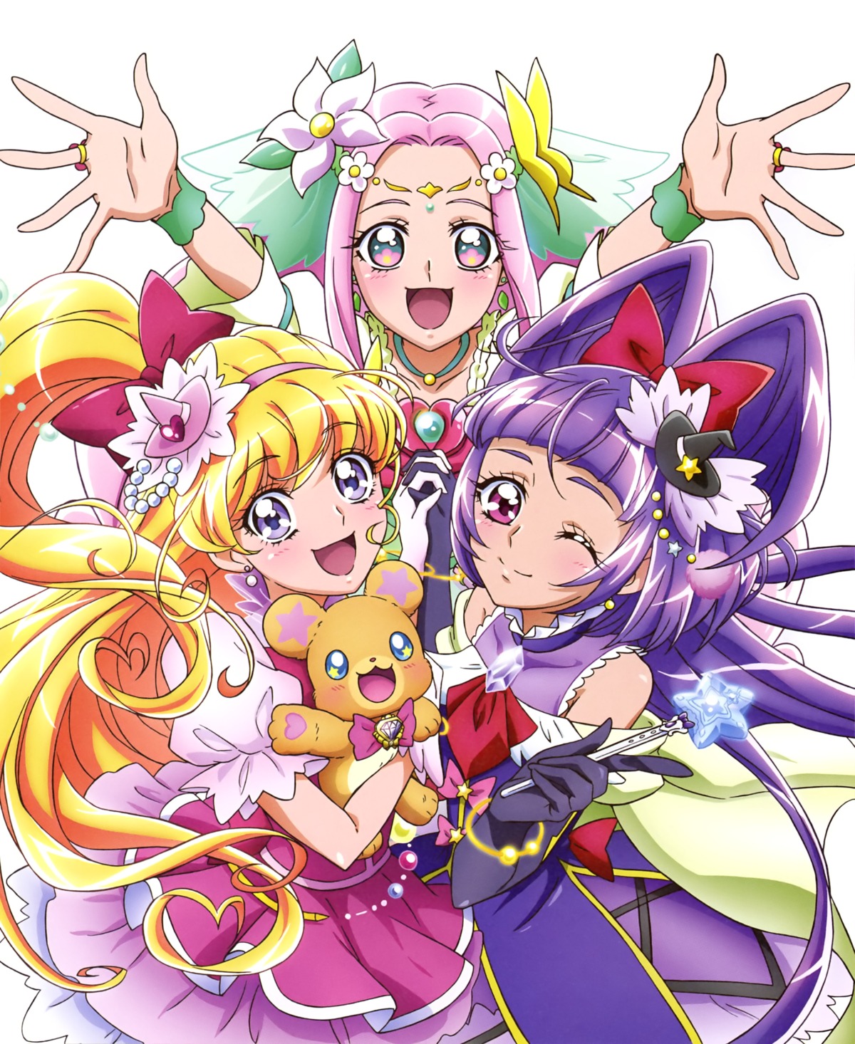 asahina_mirai dress haa-chan_(precure) izayoi_riko mahou_girls_precure! mofurun_(precure) pretty_cure