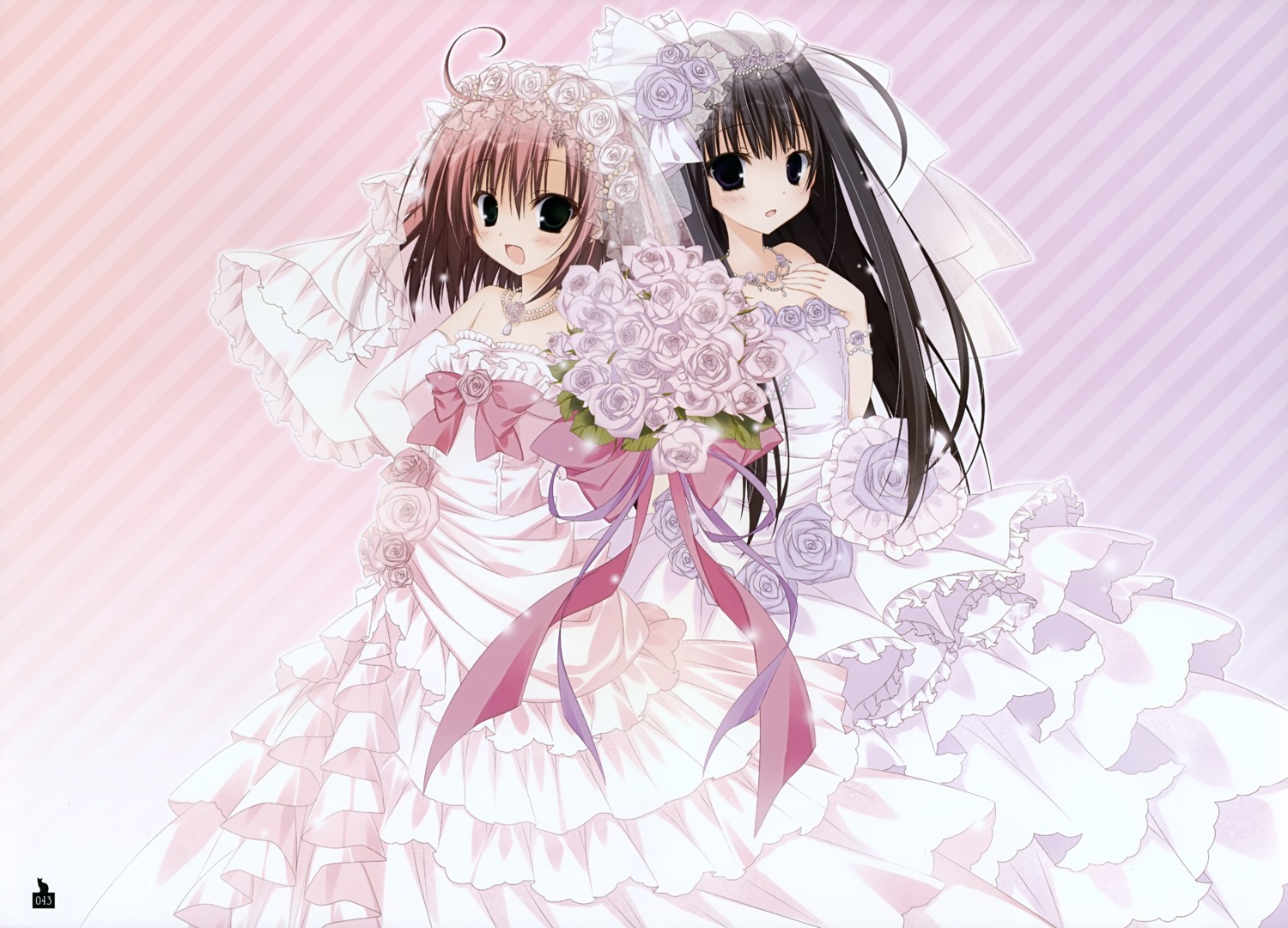 dress inugami_kira saionji_tsukushi sakurano_kurimu seitokai_no_ichizon wedding_dress