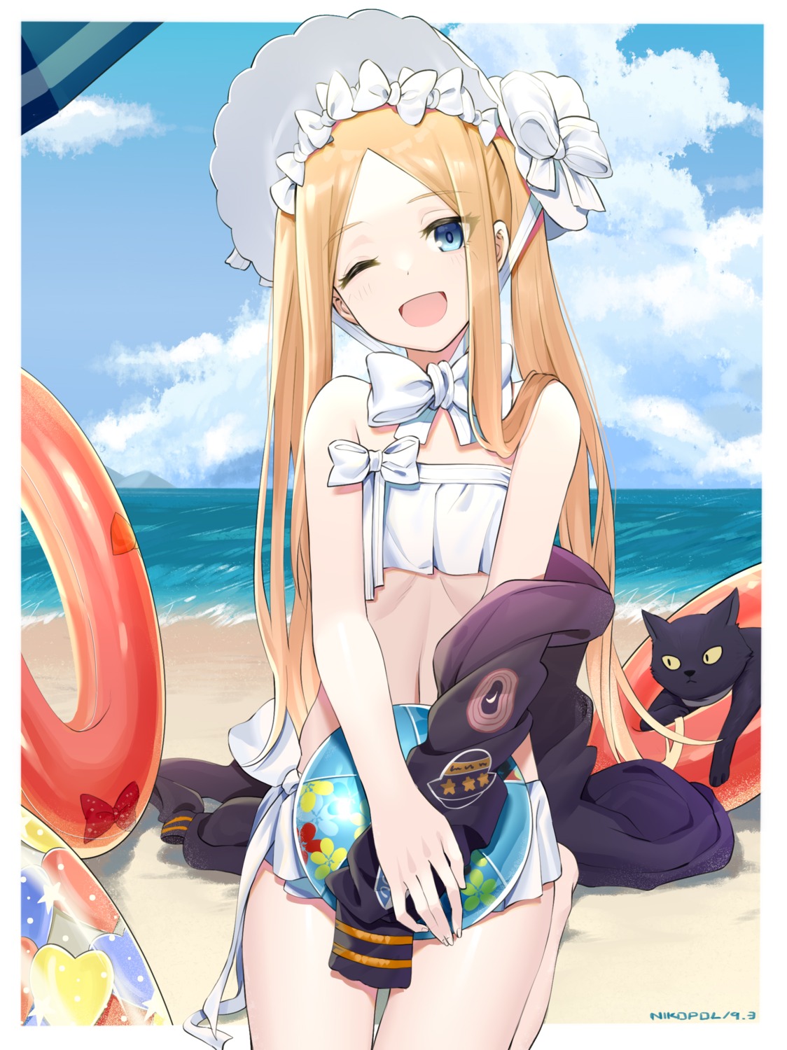 abigail_williams_(fate) bikini fate/grand_order loli makise_minami neko swimsuits