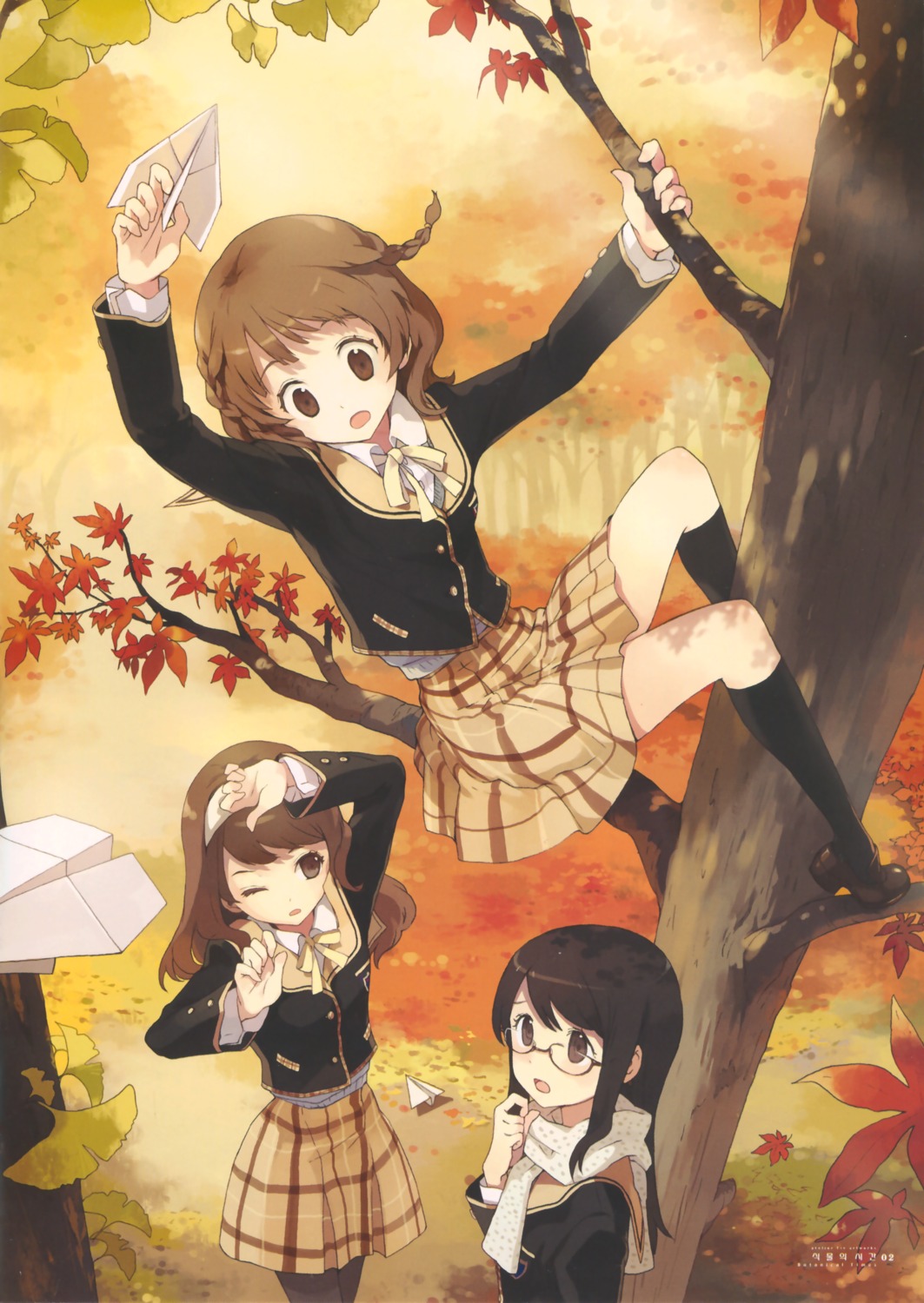 annyeong_we_are_peanuts atelier_tiv_artworks megane pantyhose seifuku shin_ji-won son_min-ji tiv yu_anna