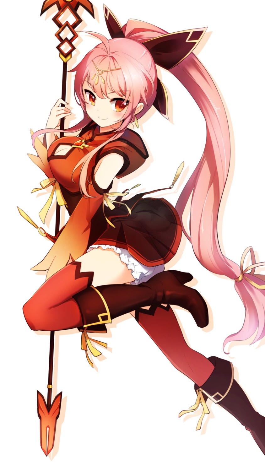 asian_clothes cleavage elsword heels ignia_(elsword) kuroshio_maki thighhighs