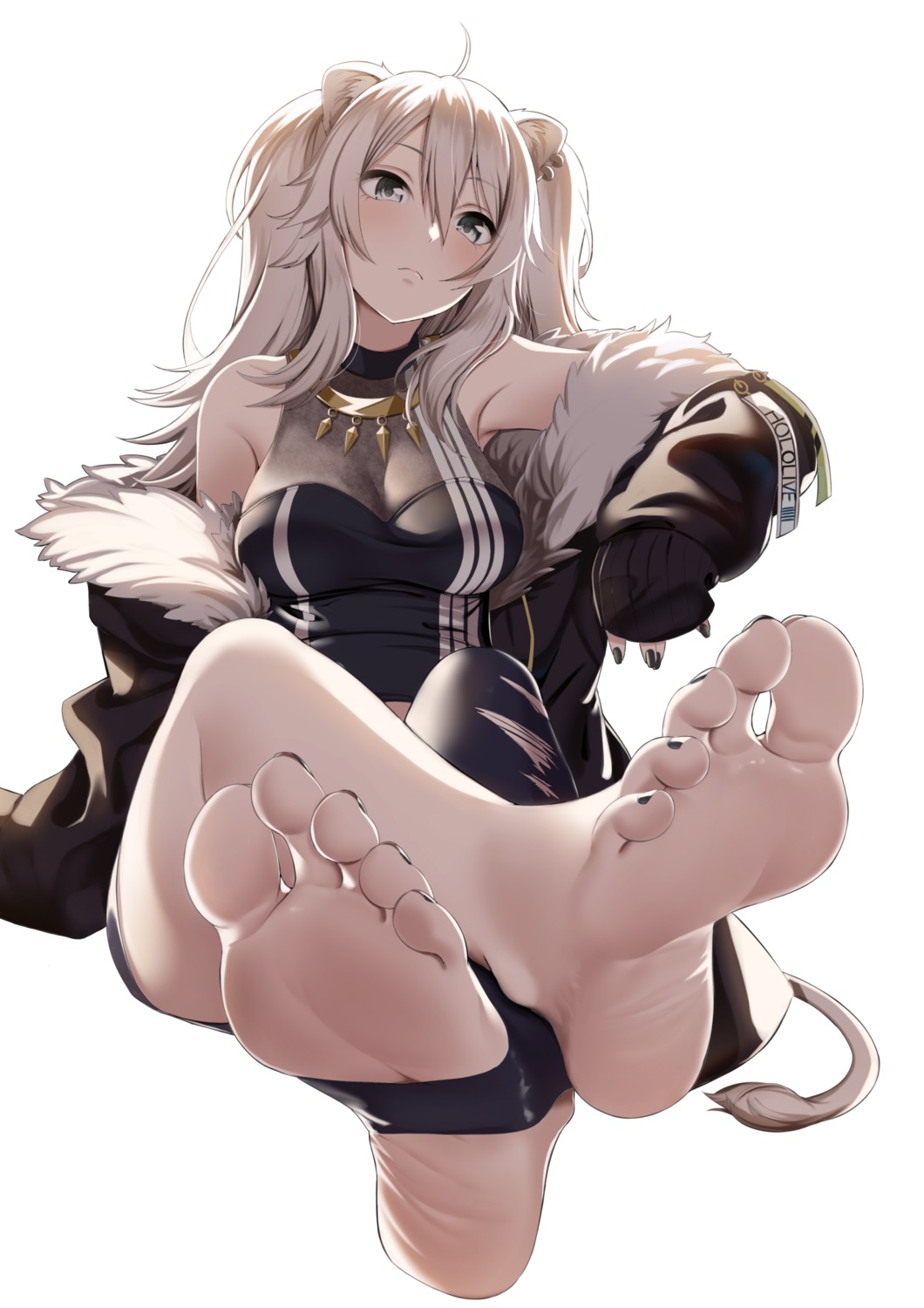 animal_ears casino_(casinoep) feet hololive see_through shishiro_botan tail torn_clothes