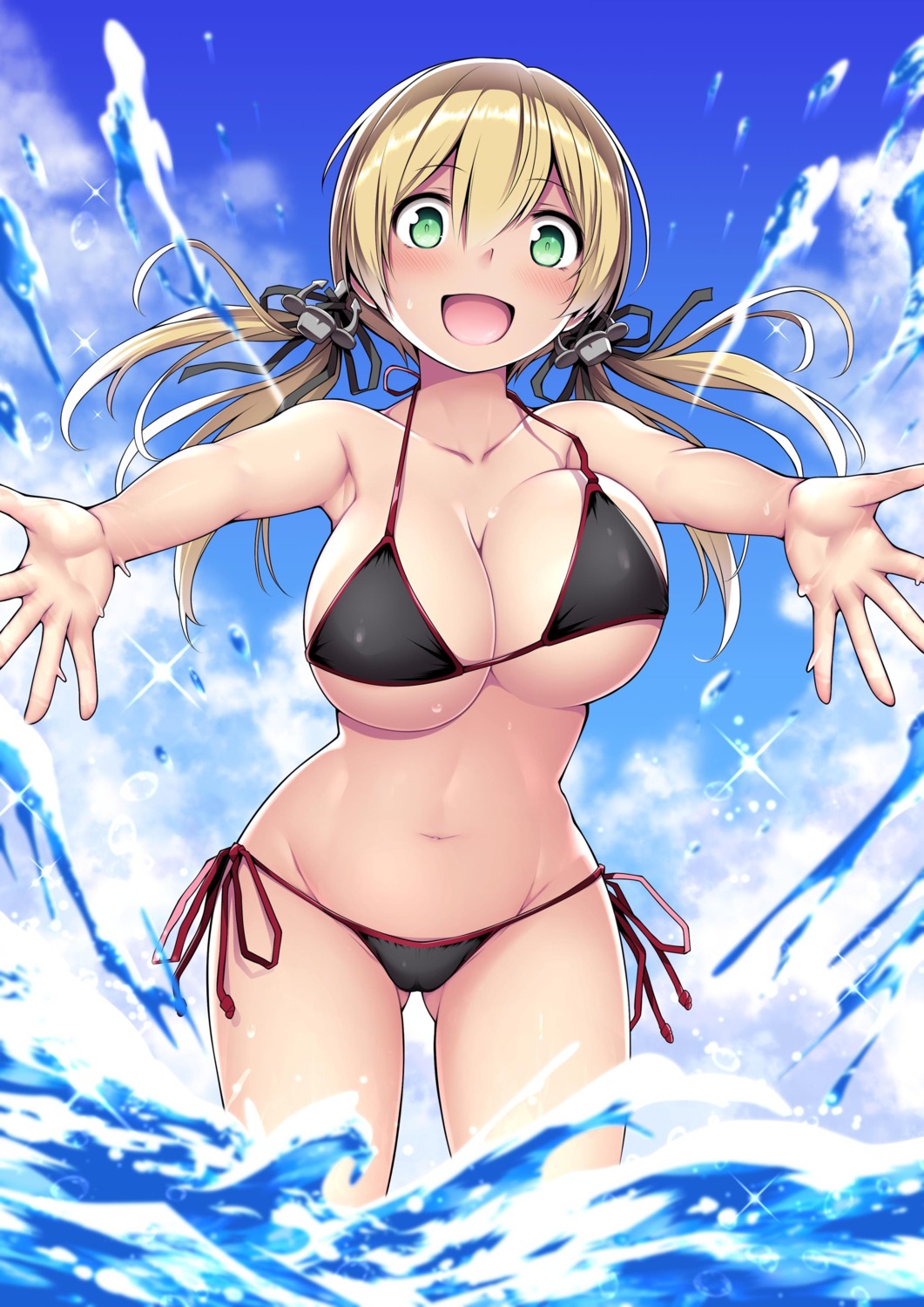 bikini kantai_collection kuromayu prinz_eugen_(kancolle) swimsuits wet