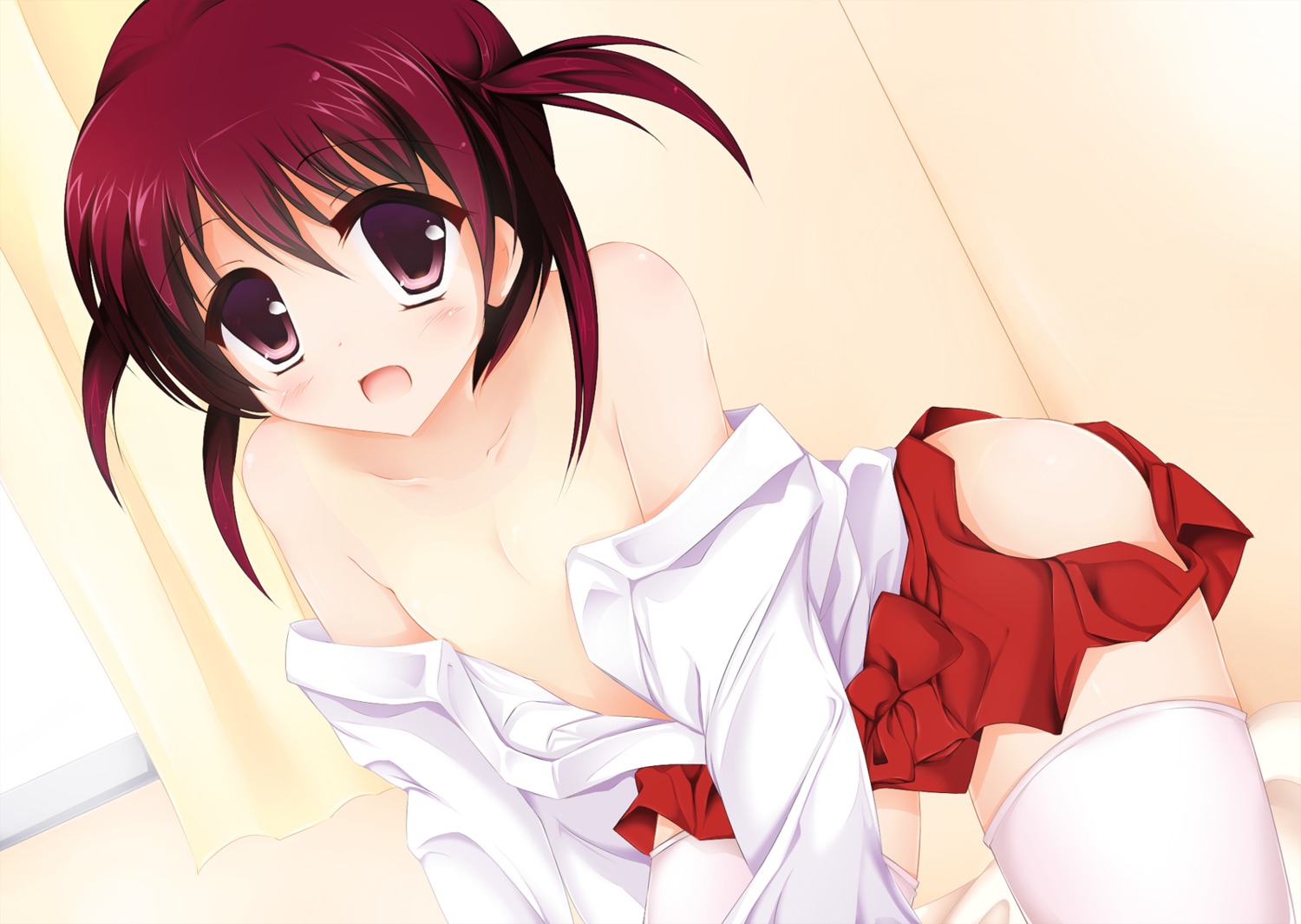 loli miko no_bra nopan open_shirt saki siratama_mil usuzumi_hatsumi