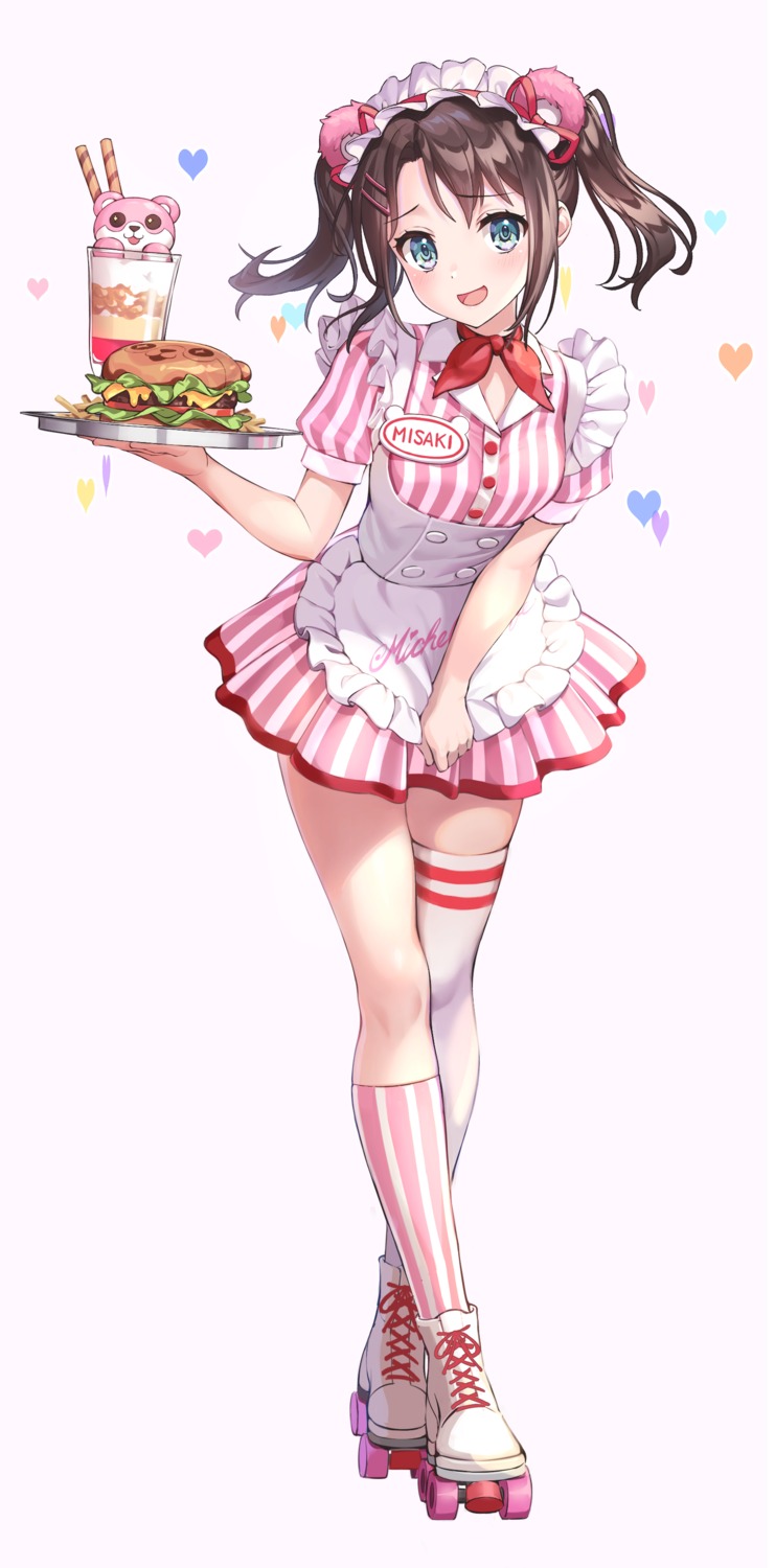 animal_ears bang_dream! gen_(gen_m_gen) maid okusawa_misaki thighhighs waitress