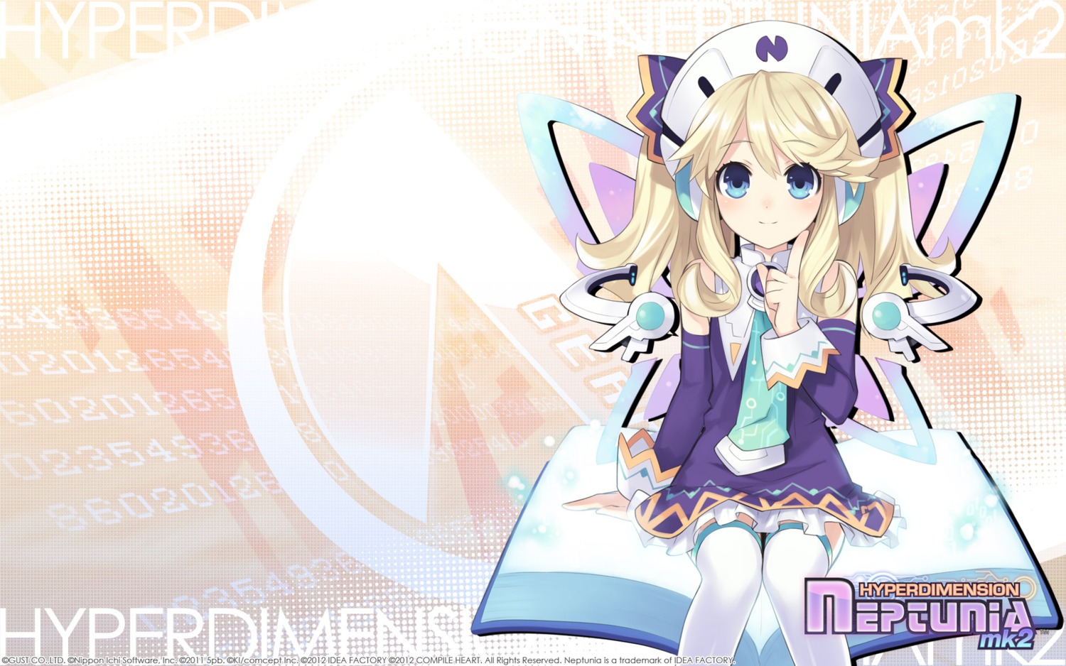 choujigen_game_neptune choujigen_game_neptune_mk2 compile_heart dress fairy histoire thighhighs tsunako wallpaper wings