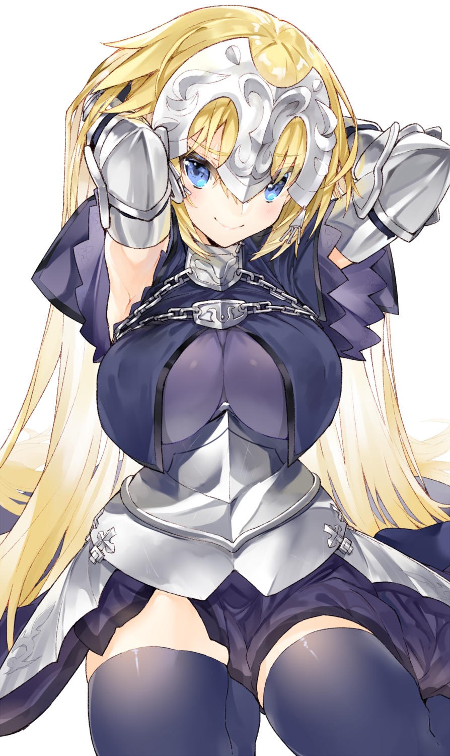 armor fate/grand_order jeanne_d'arc jeanne_d'arc_(fate) kou_mashiro thighhighs