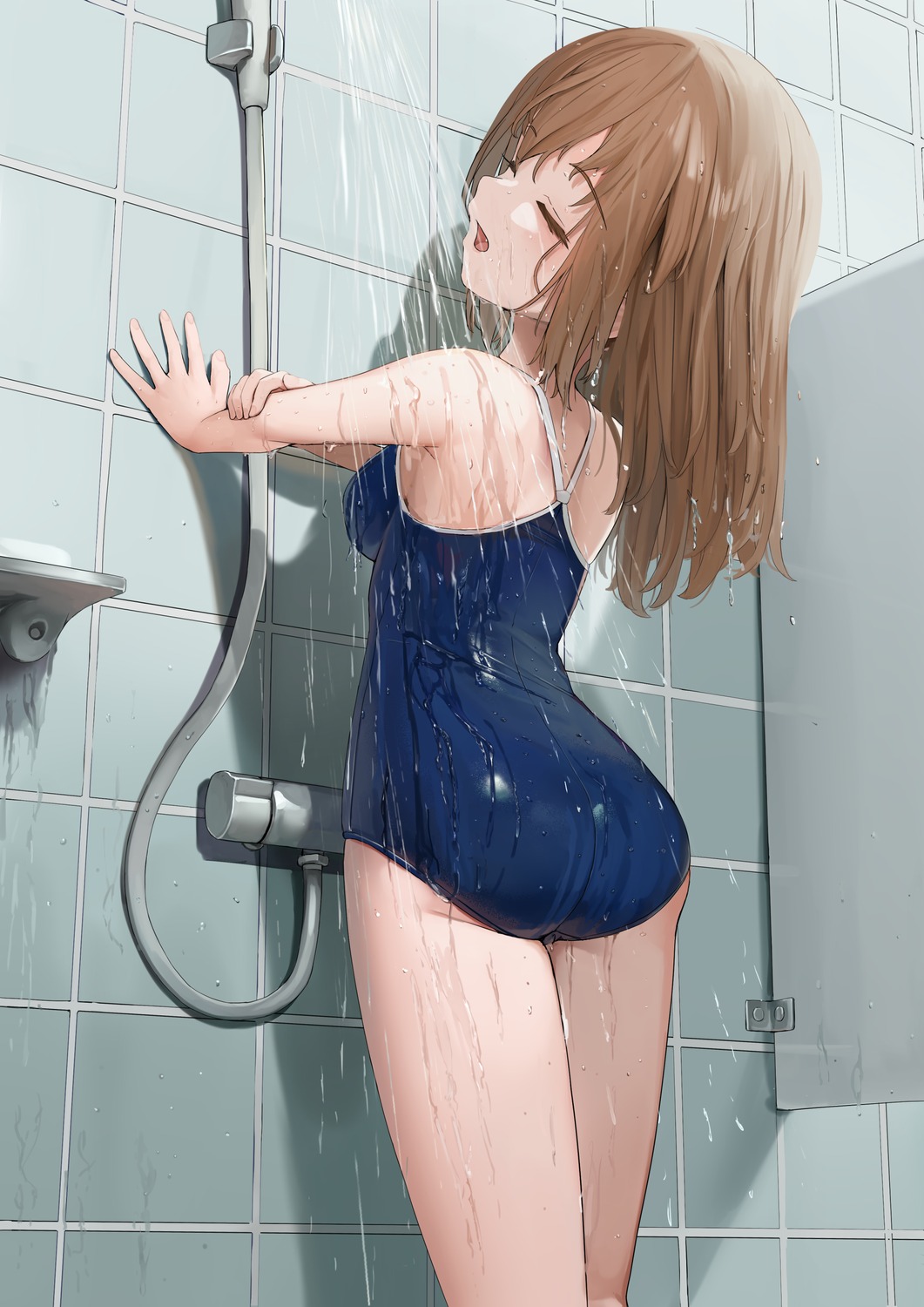 alice_gear_aegis ass bathing kimikage_yui school_swimsuit sunga2usagi swimsuits wet wet_clothes