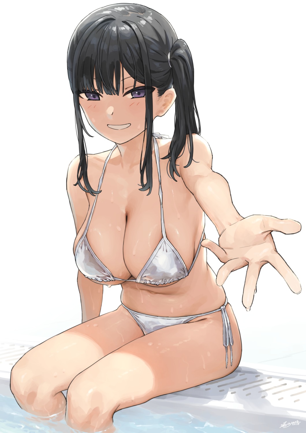 bikini gaki_kyonyuu kaedeko_(kaedelic) sasaki_miyuki swimsuits wet