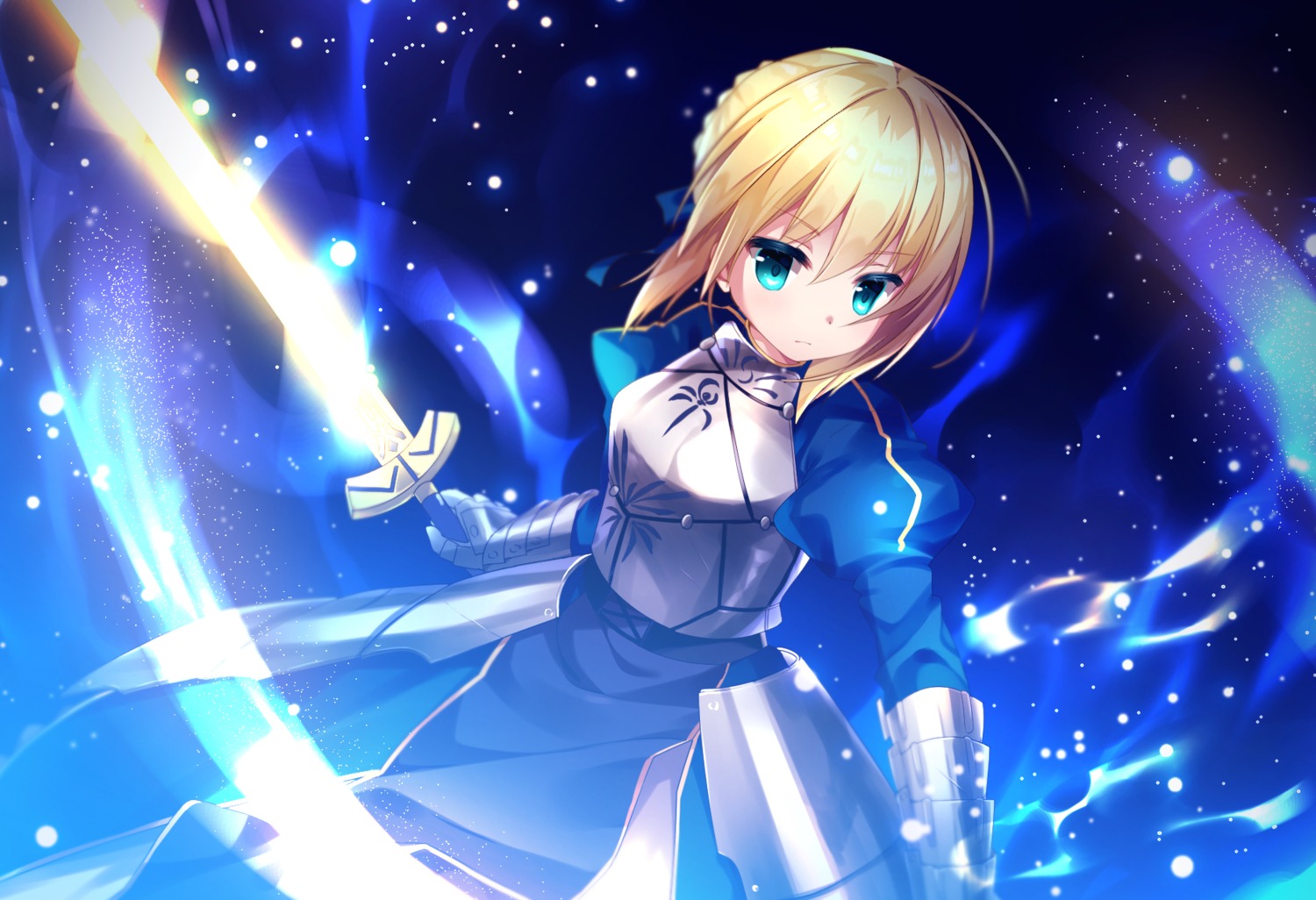 armor dress fate/stay_night hisagi_(puchimaple) saber sword