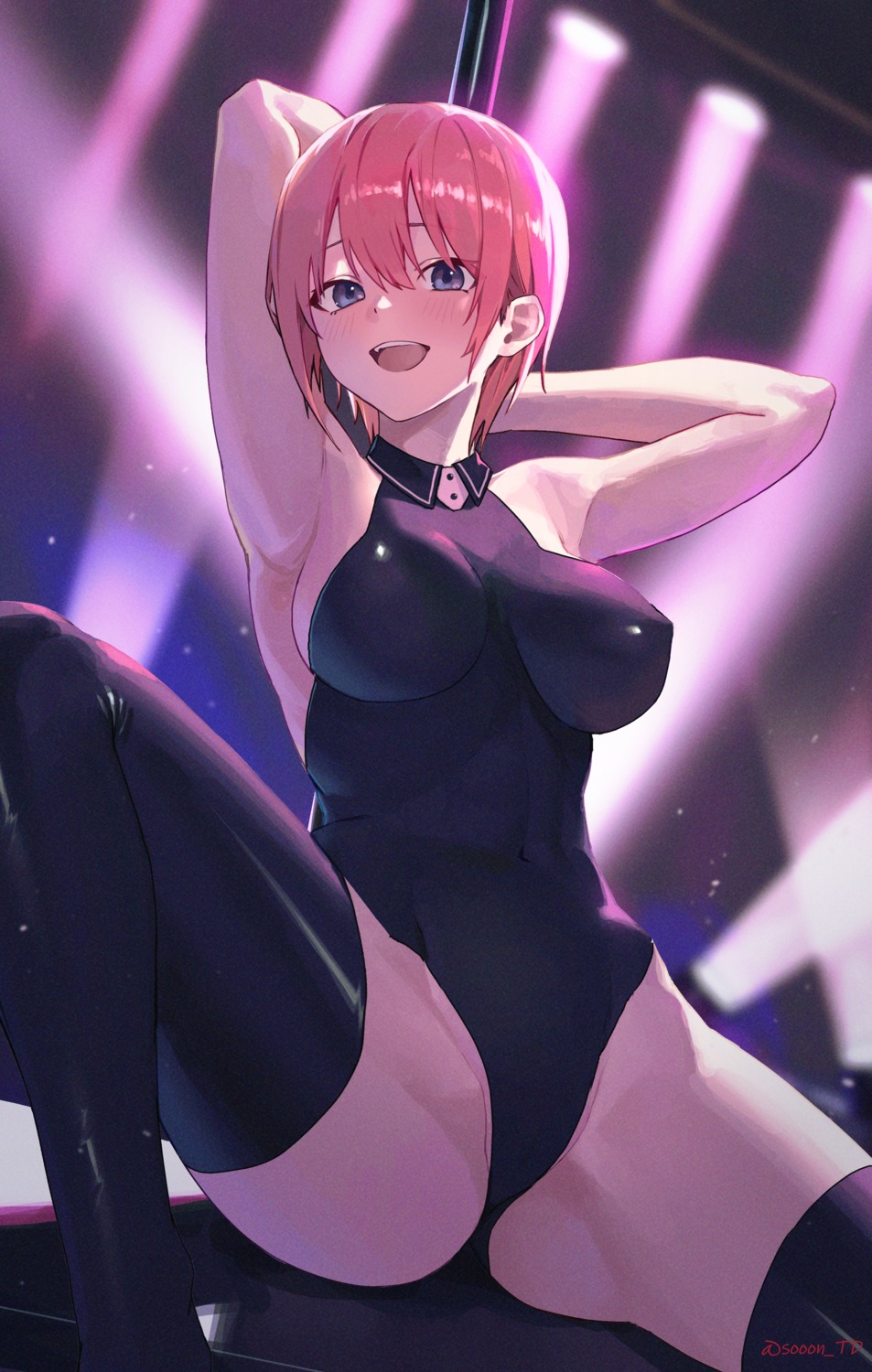 5-toubun_no_hanayome cameltoe erect_nipples leotard nakano_ichika sooon thighhighs