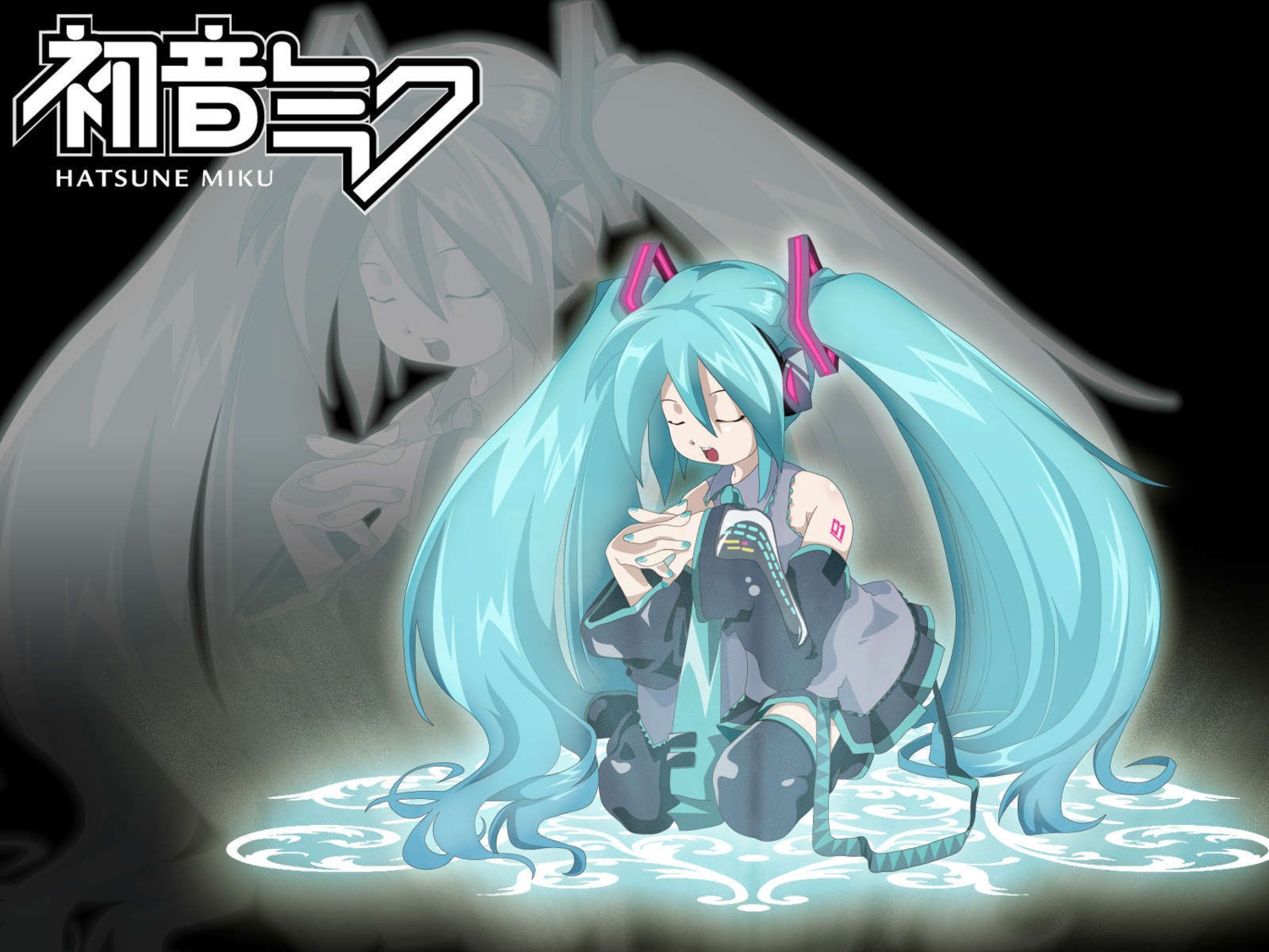 hatsune_miku swd thighhighs vocaloid wallpaper