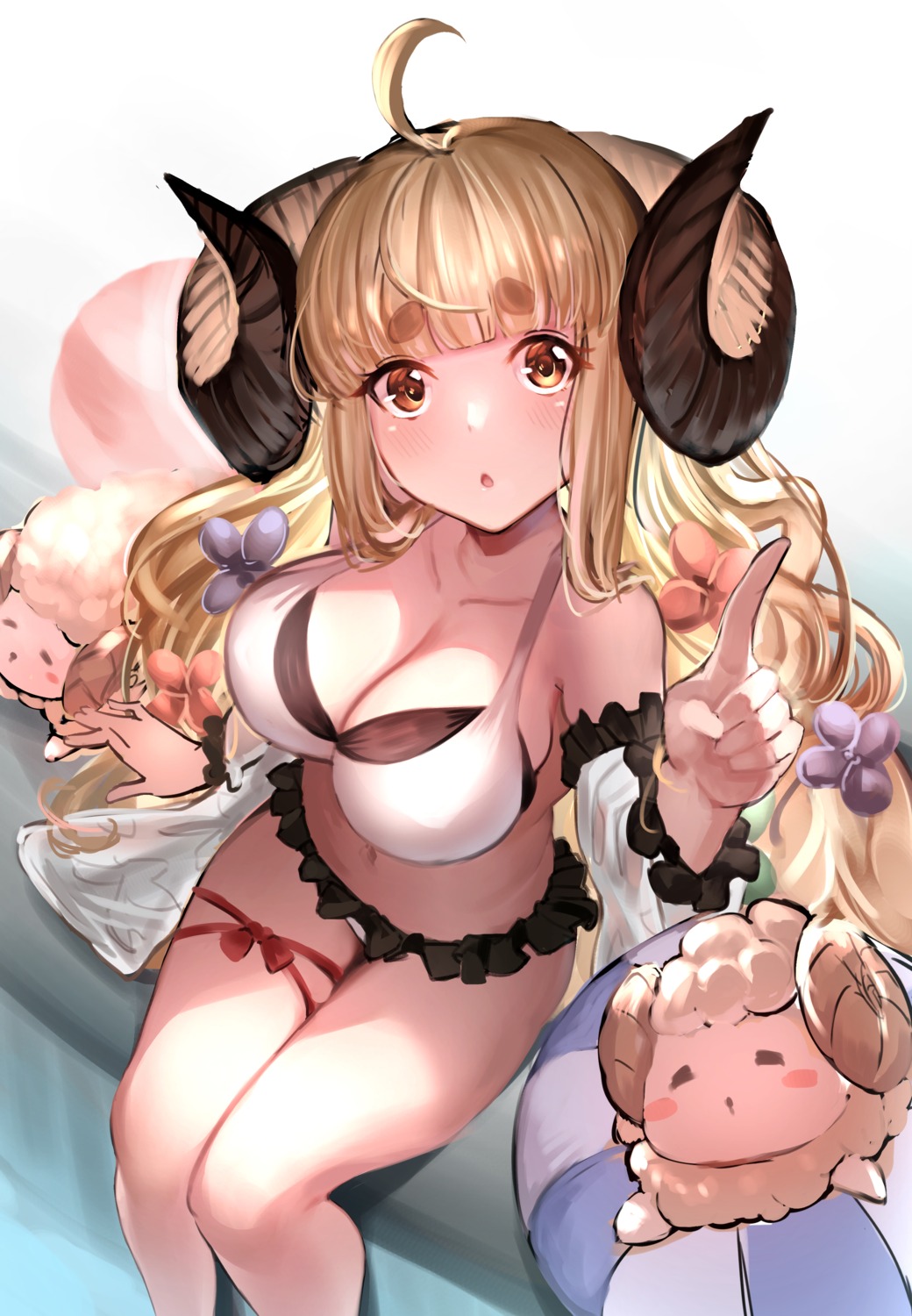 bikini cleavage garter horns ikusaneko swimsuits