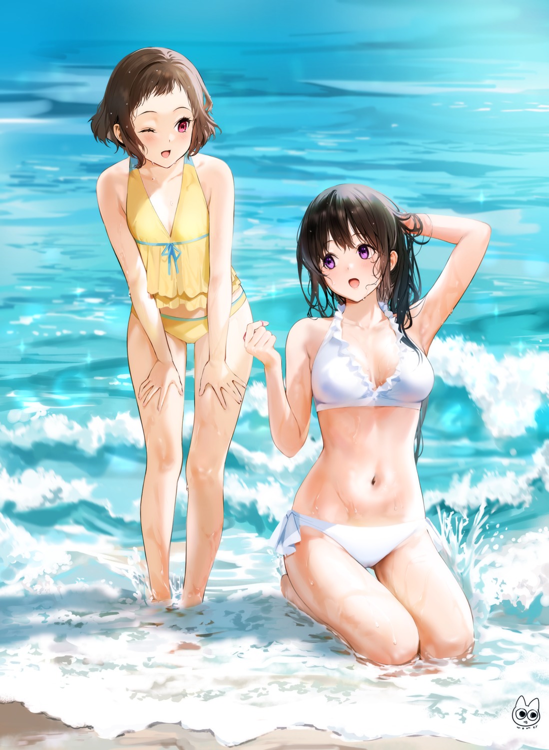 bikini chitanda_eru cleavage hyouka ibara_mayaka mery_(yangmalgage) swimsuits wet