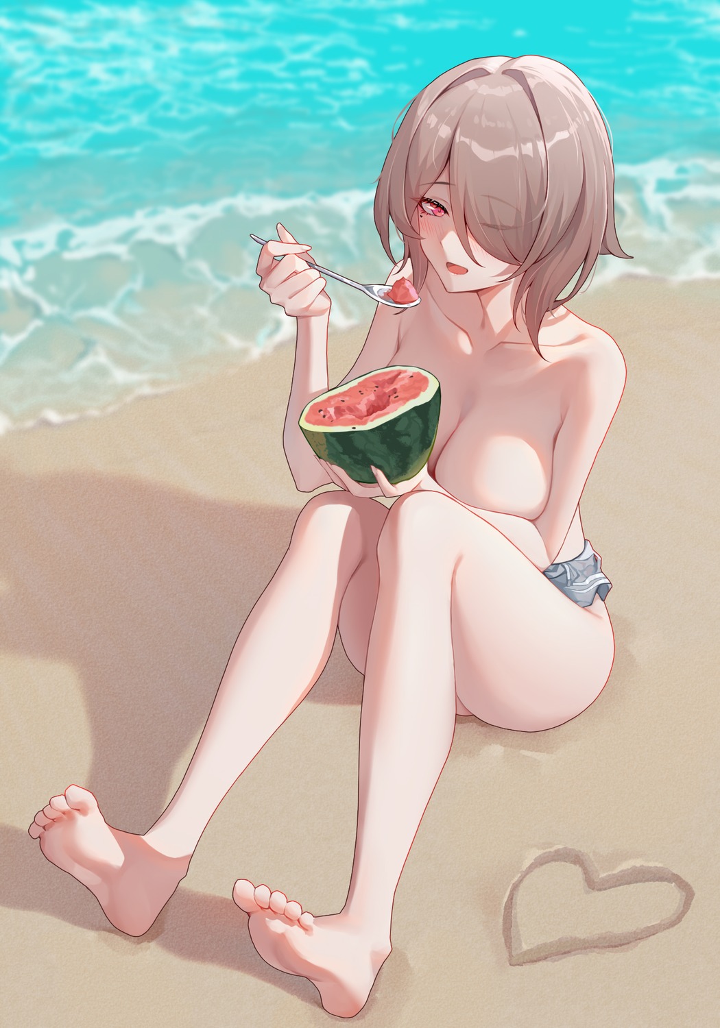 benghuai_xueyuan bikini feet honkai_impact rita_rossweisse ruo_zhishi_chu_jian swimsuits topless