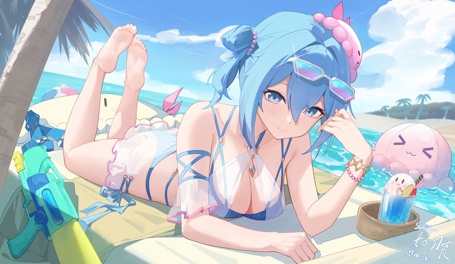 bikini feet gun megane see_through sukaliya swimsuits