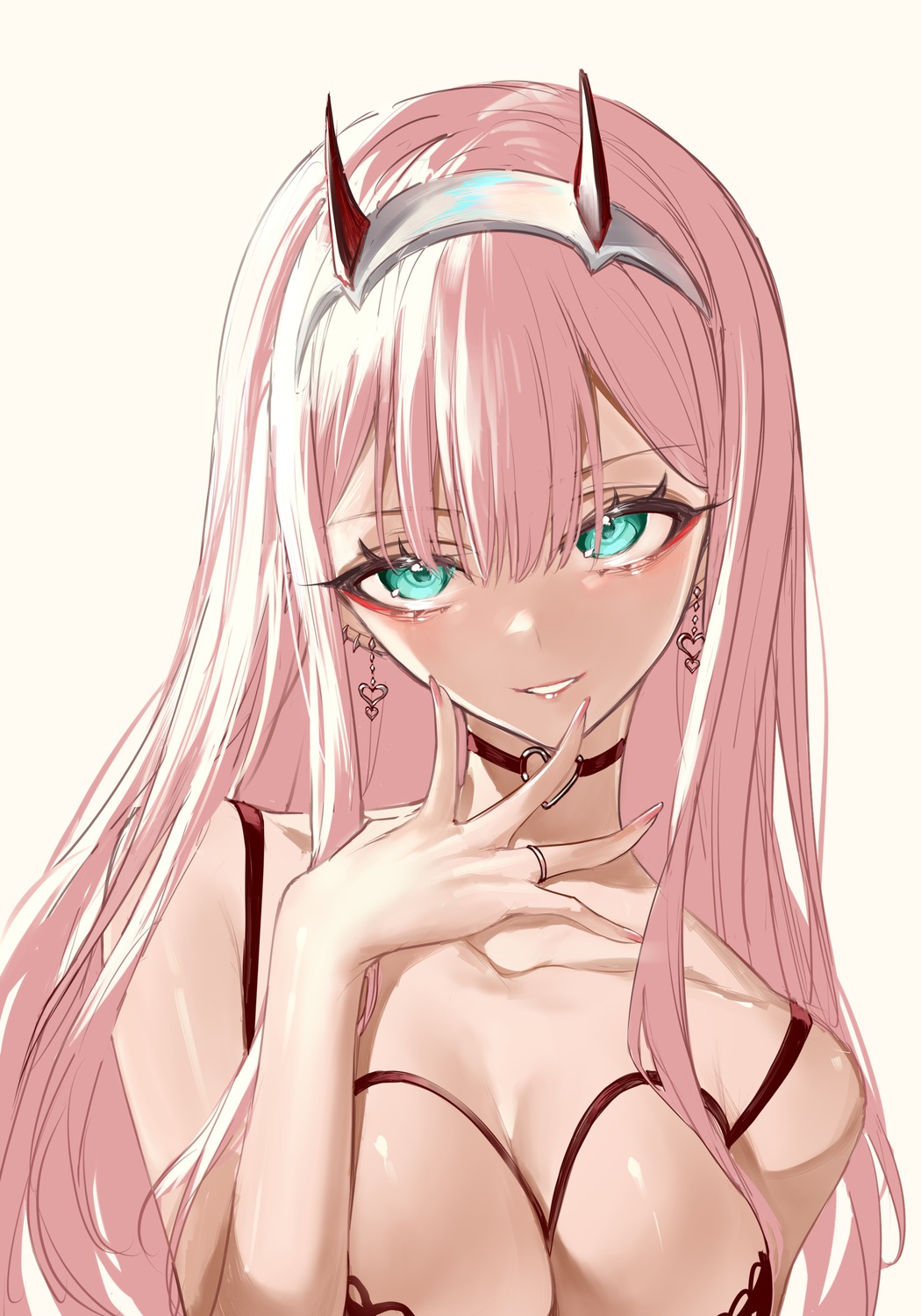 bra darling_in_the_franxx horns horz zero_two_(darling_in_the_franxx)