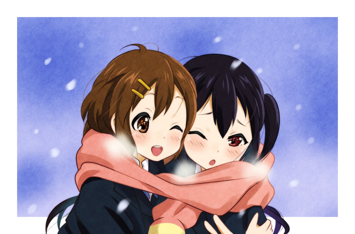 hirasawa_yui k-on! kurumiyasan_ns nakano_azusa seifuku yuri