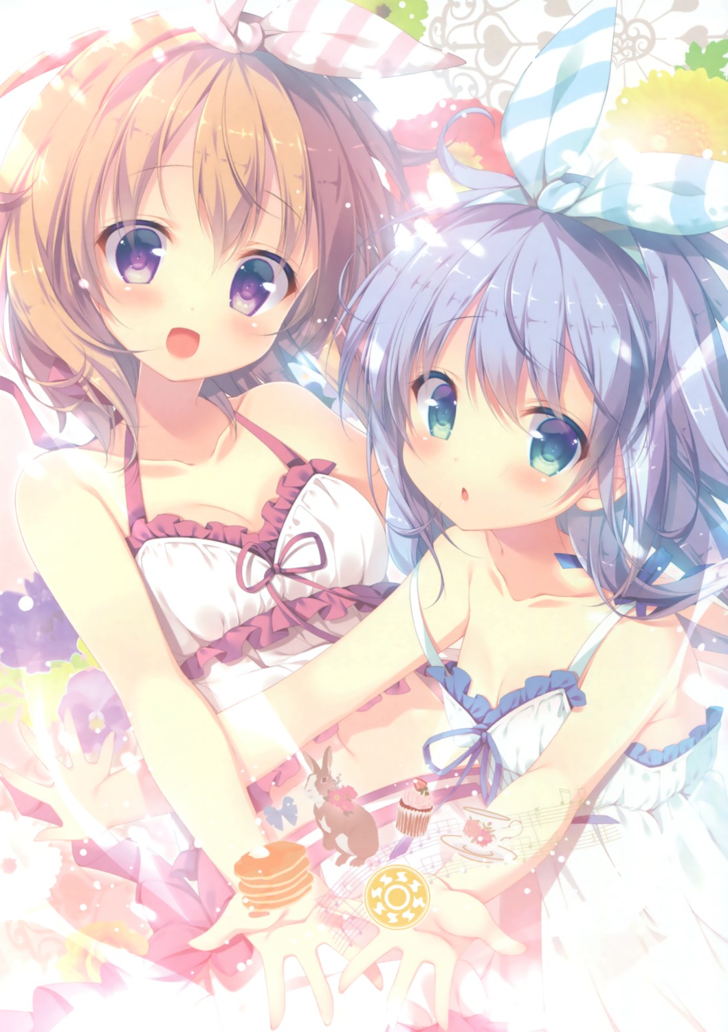 cleavage dress gochuumon_wa_usagi_desu_ka? hoto_cocoa kafuu_chino mitsumomo_mamu