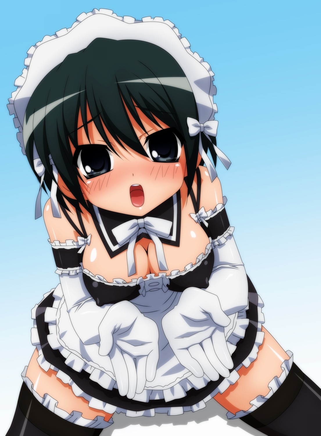 cleavage erect_nipples he_is_my_master maid sawatari_izumi thighhighs wave_ride