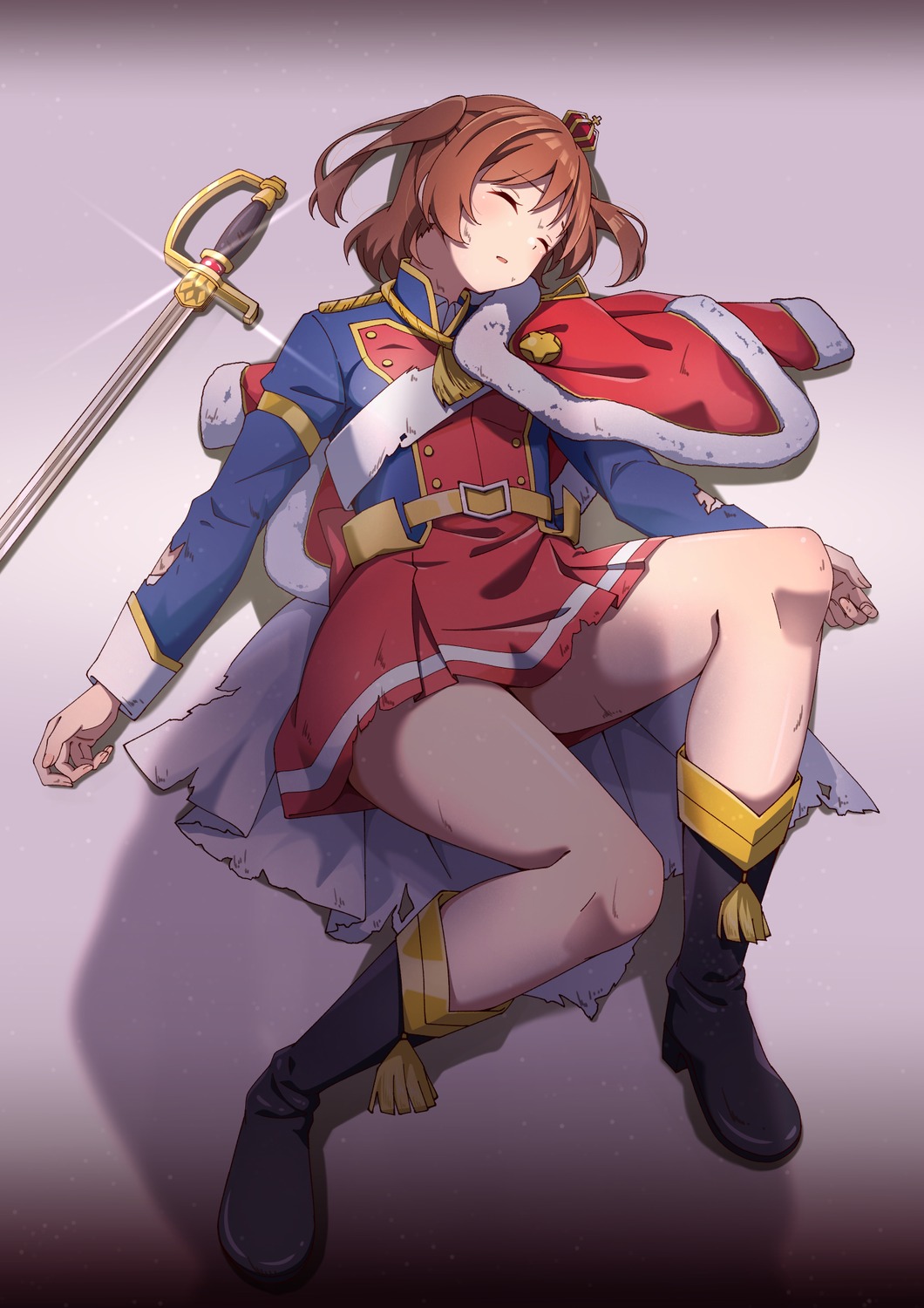 aijou_karen heels motsutoko shoujo_kageki_revue_starlight sword torn_clothes uniform