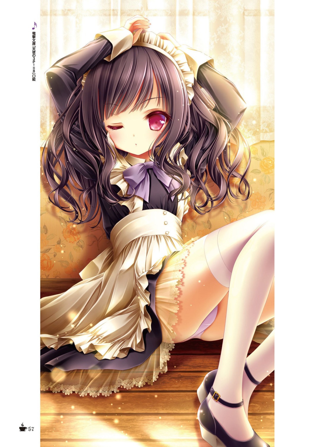 heels maid momijidani_nozomi pantsu see_through tenshi_no_three_piece! thighhighs tinkle