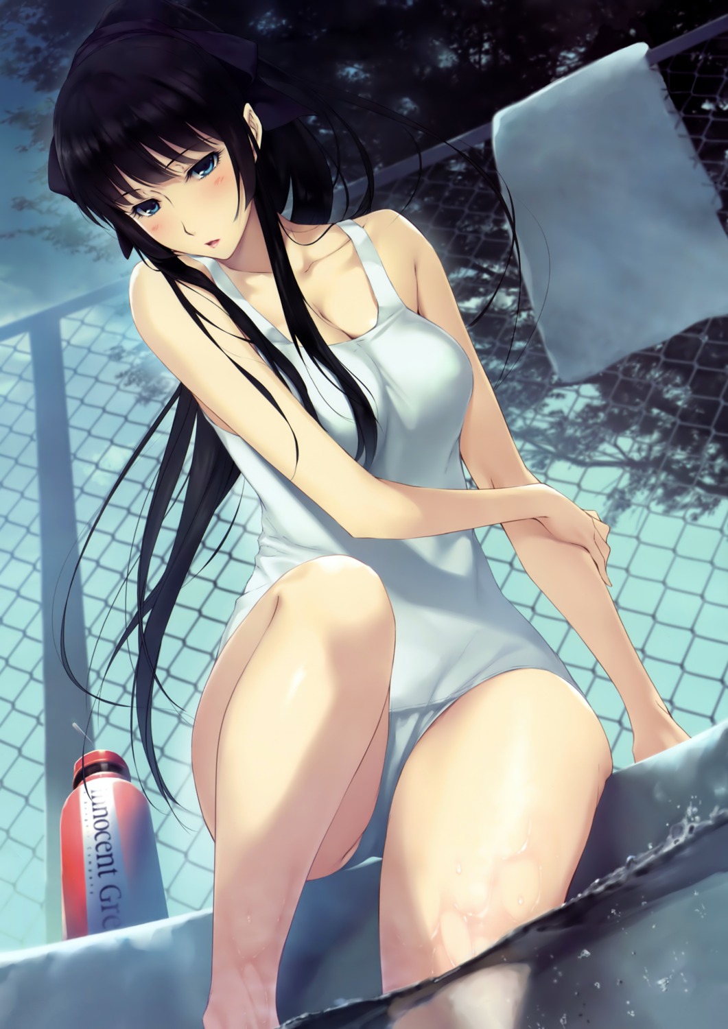 cleavage detexted innocent_grey kara_no_shoujo_2 kayahara_yukiko school_swimsuit sugina_miki swimsuits