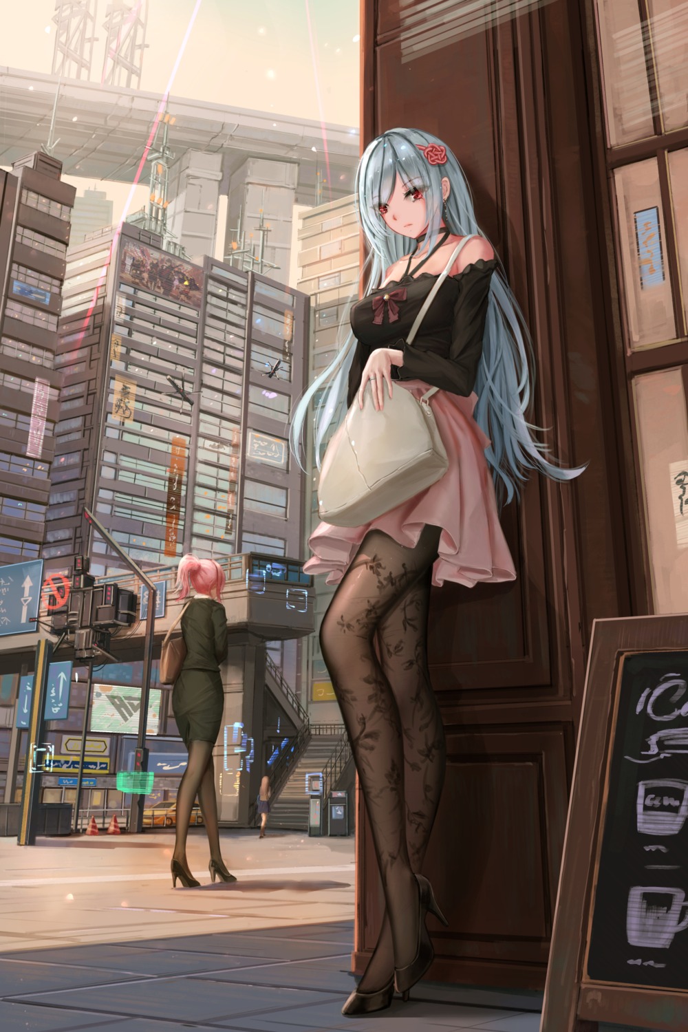 business_suit heels pantyhose yuzuriha