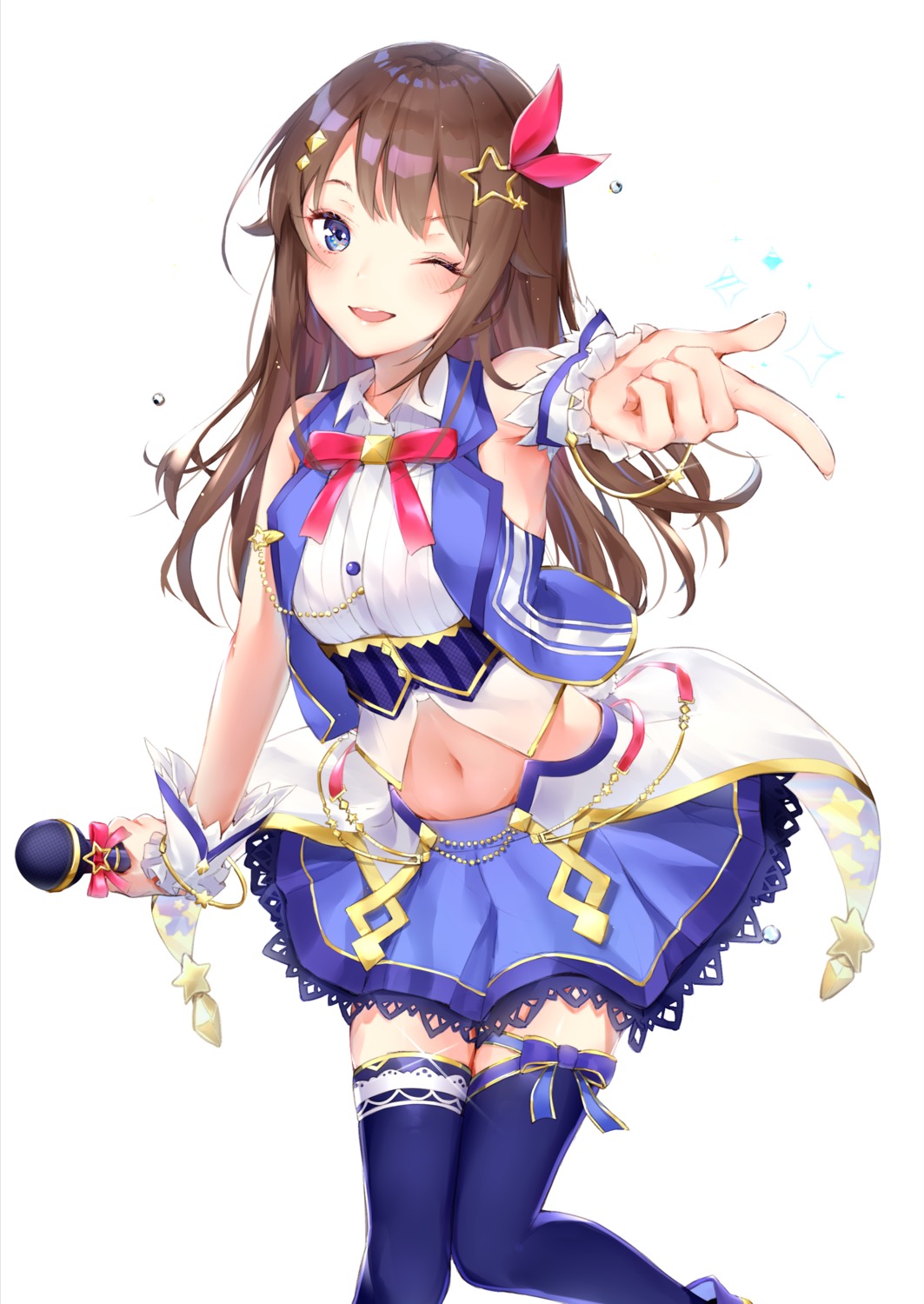 hololive iston skirt_lift thighhighs tokino_sora