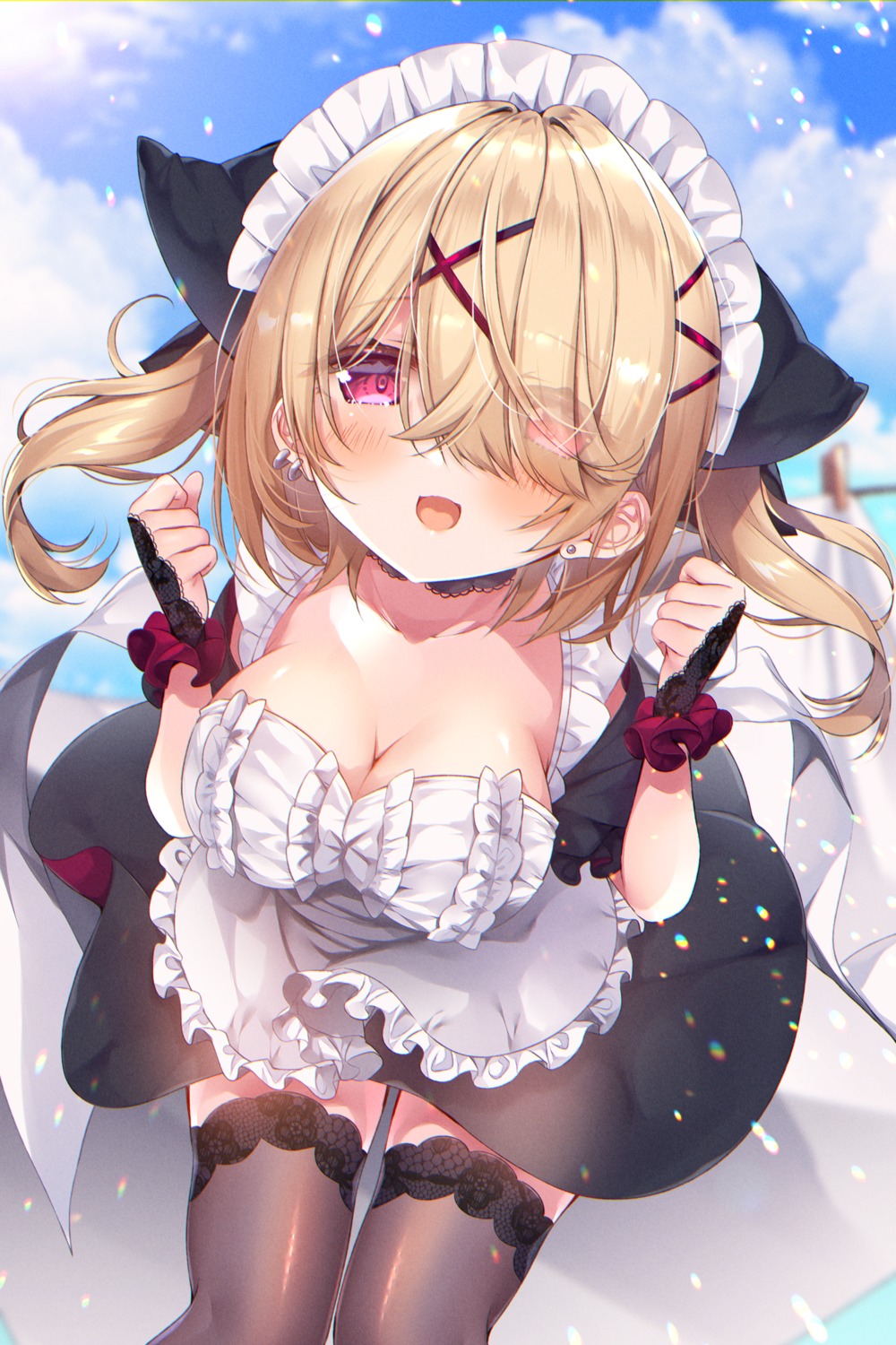 ko_yu maid no_bra thighhighs