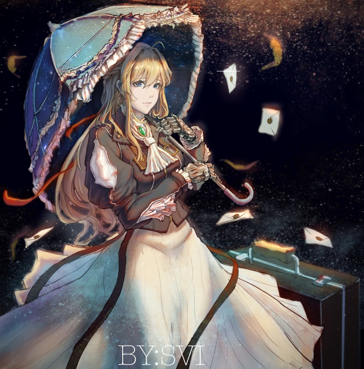 mecha_musume svi_corpse umbrella violet_evergarden violet_evergarden_(character)