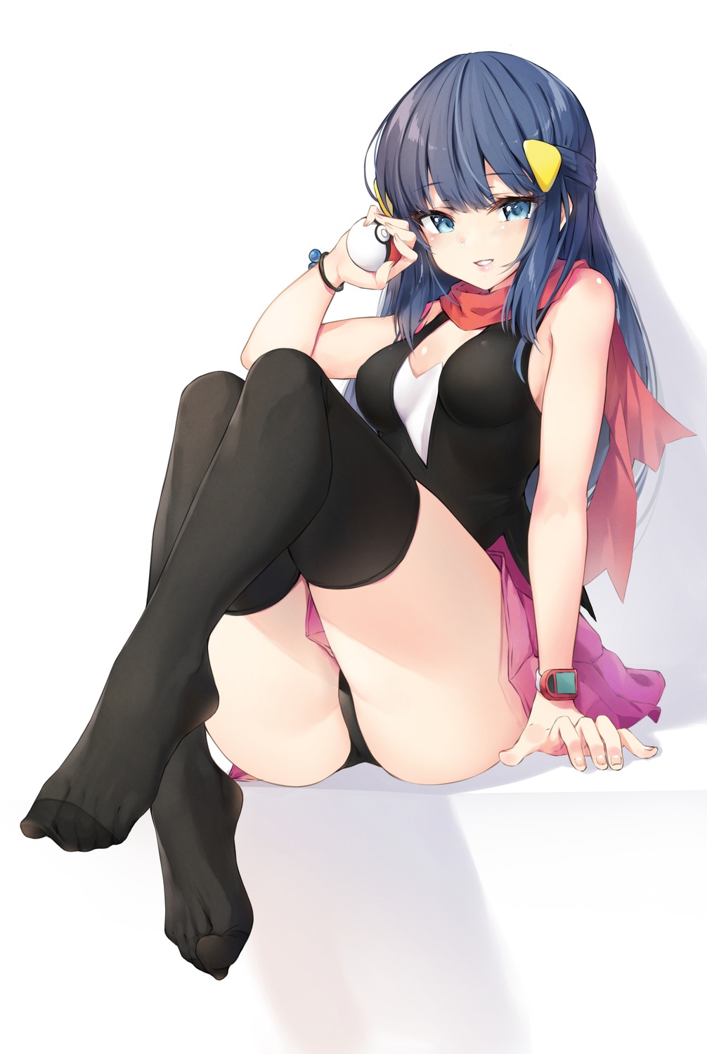 feet hikari_(pokemon) hyouta_(yoneya) pantsu pokemon pokemon_bdsp pokemon_dppt skirt_lift thighhighs thong