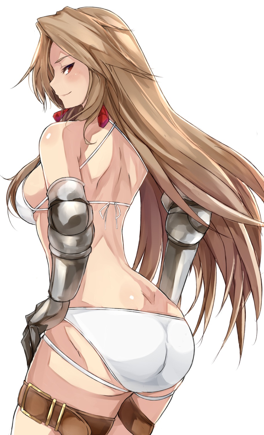 armor ass bikini burai_yuuki garter granblue_fantasy katarina_(granblue_fantasy) swimsuits