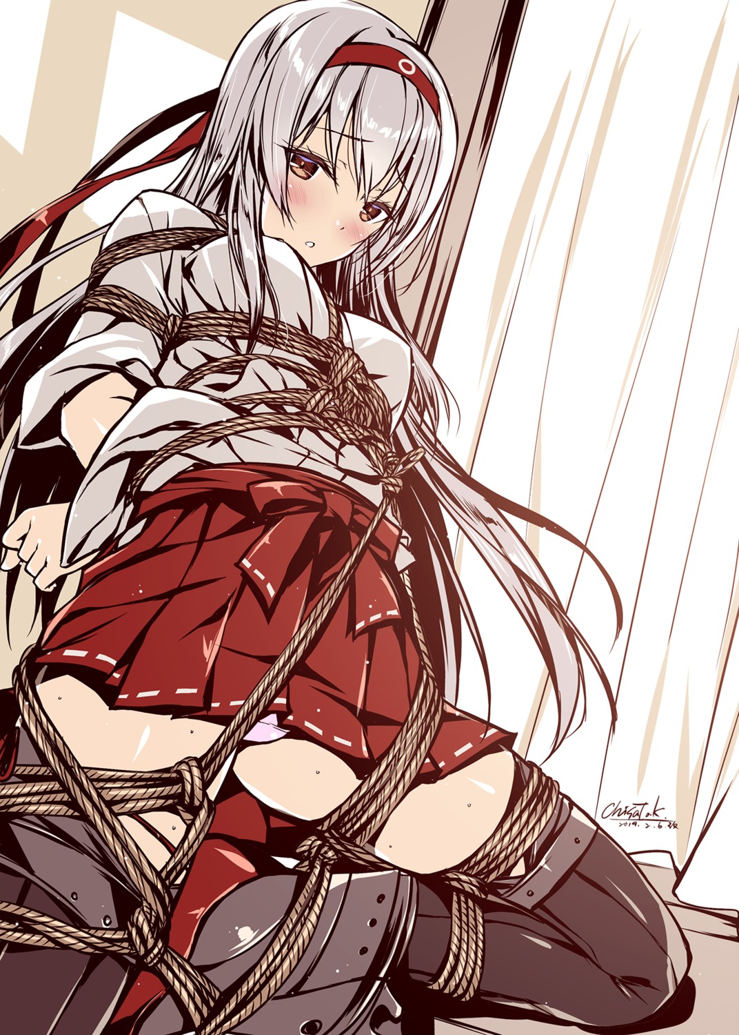 bondage kantai_collection kobayashi_chisato pantsu shoukaku_(kancolle) thighhighs