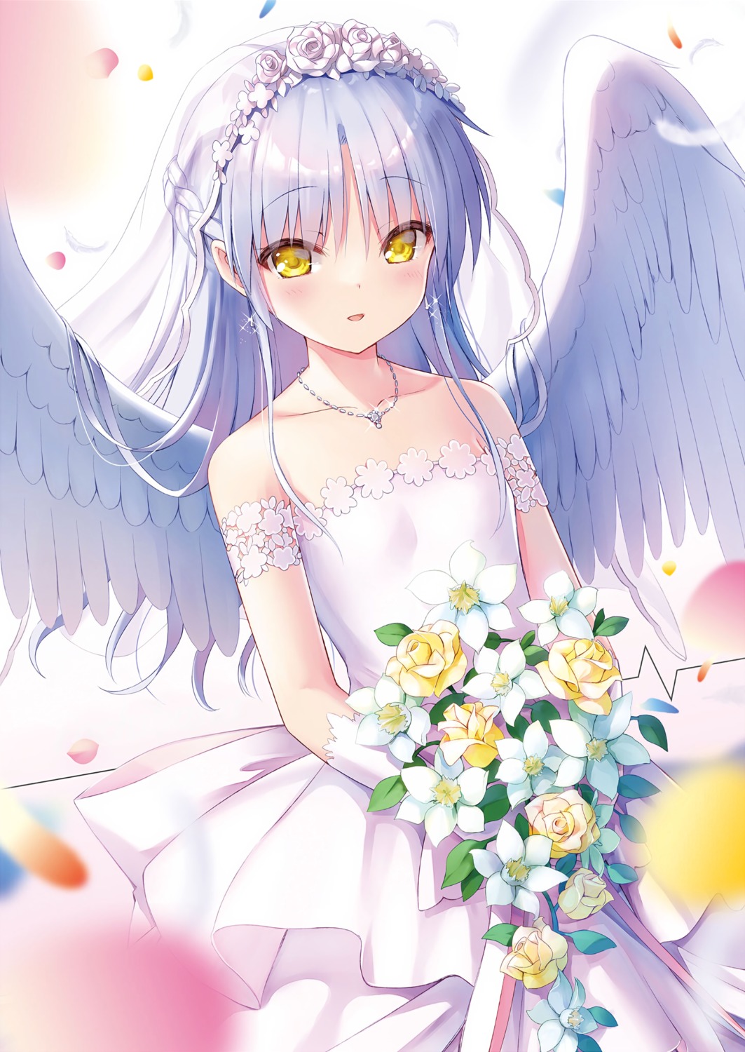 angel_beats! dress key na-ga tenshi wedding_dress wings