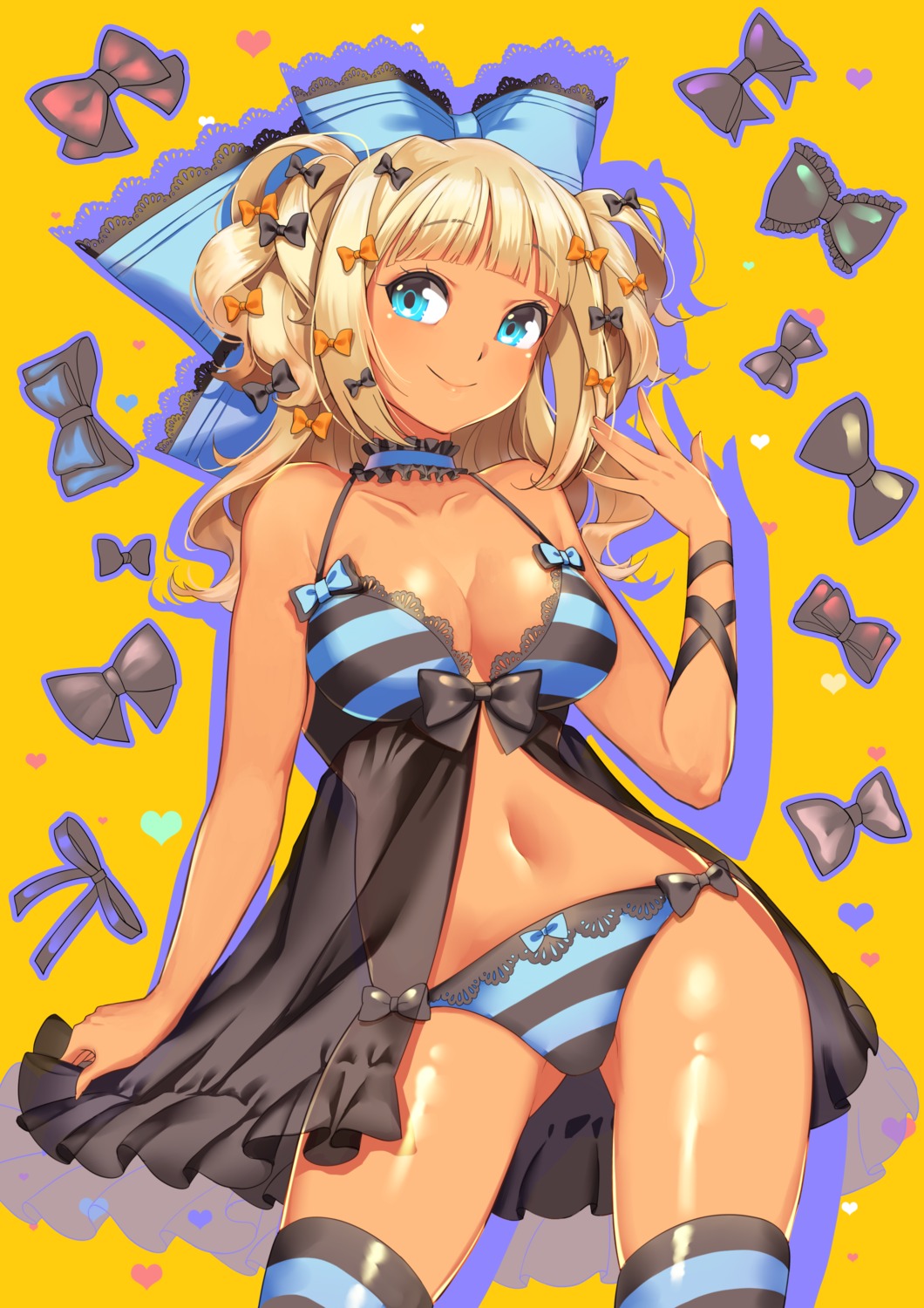 72producer bra cleavage lingerie pantsu see_through shimapan thighhighs