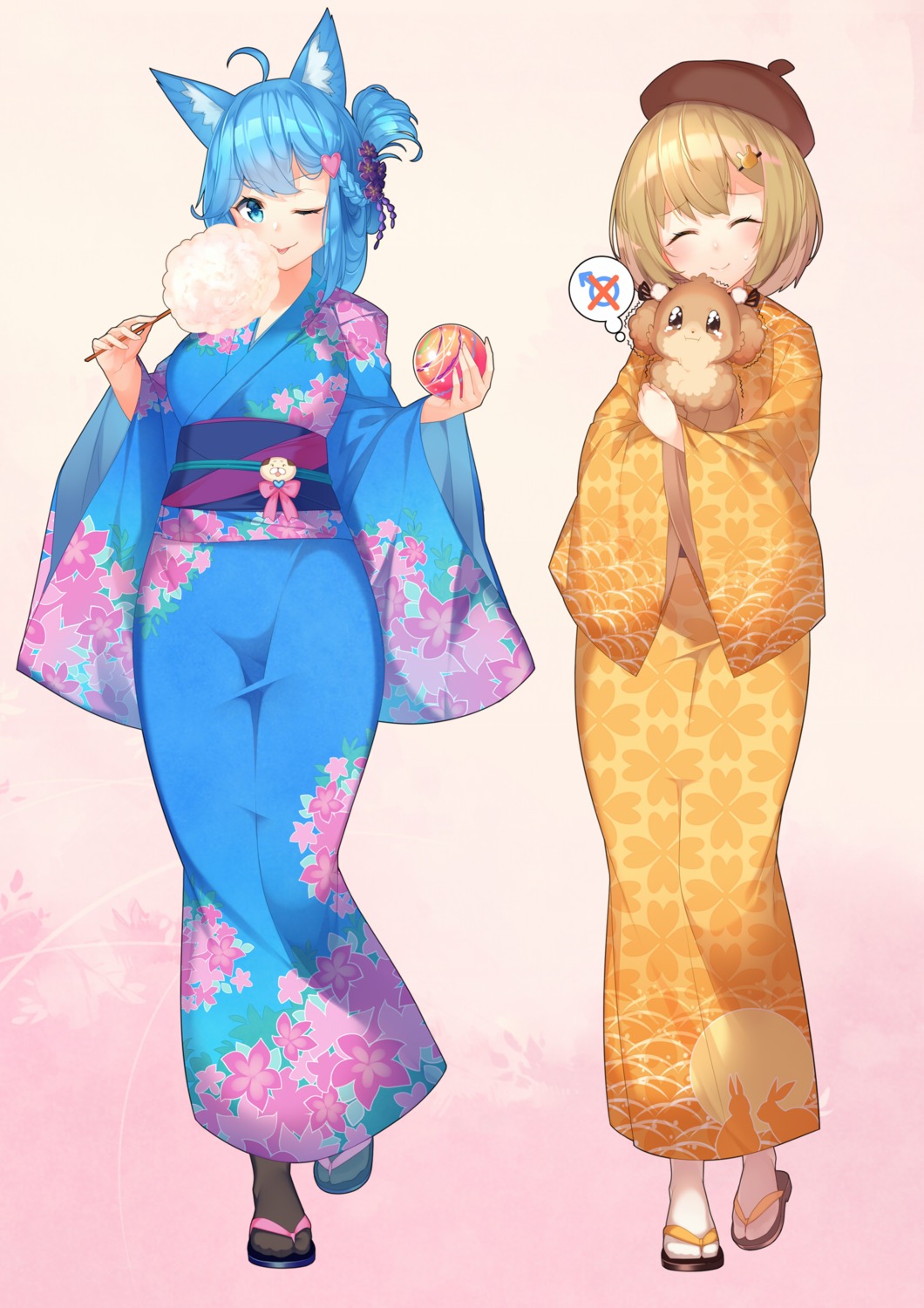 animal_ears animare inaba_haneru kokka_han nanashi_inc. souya_ichika yukata