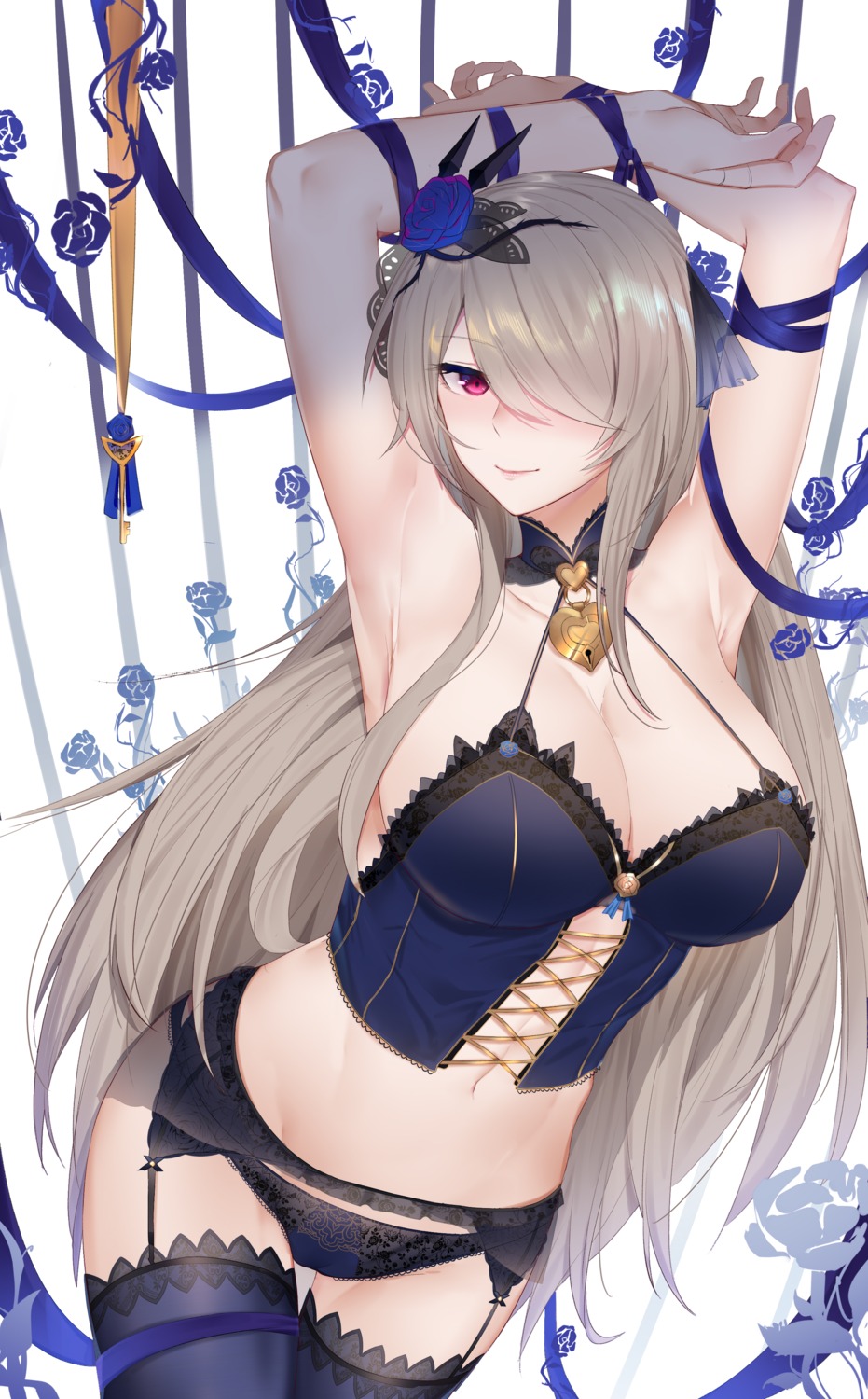 7t benghuai_xueyuan bondage garter garter_belt lingerie pantsu rita_rossweisse stockings thighhighs