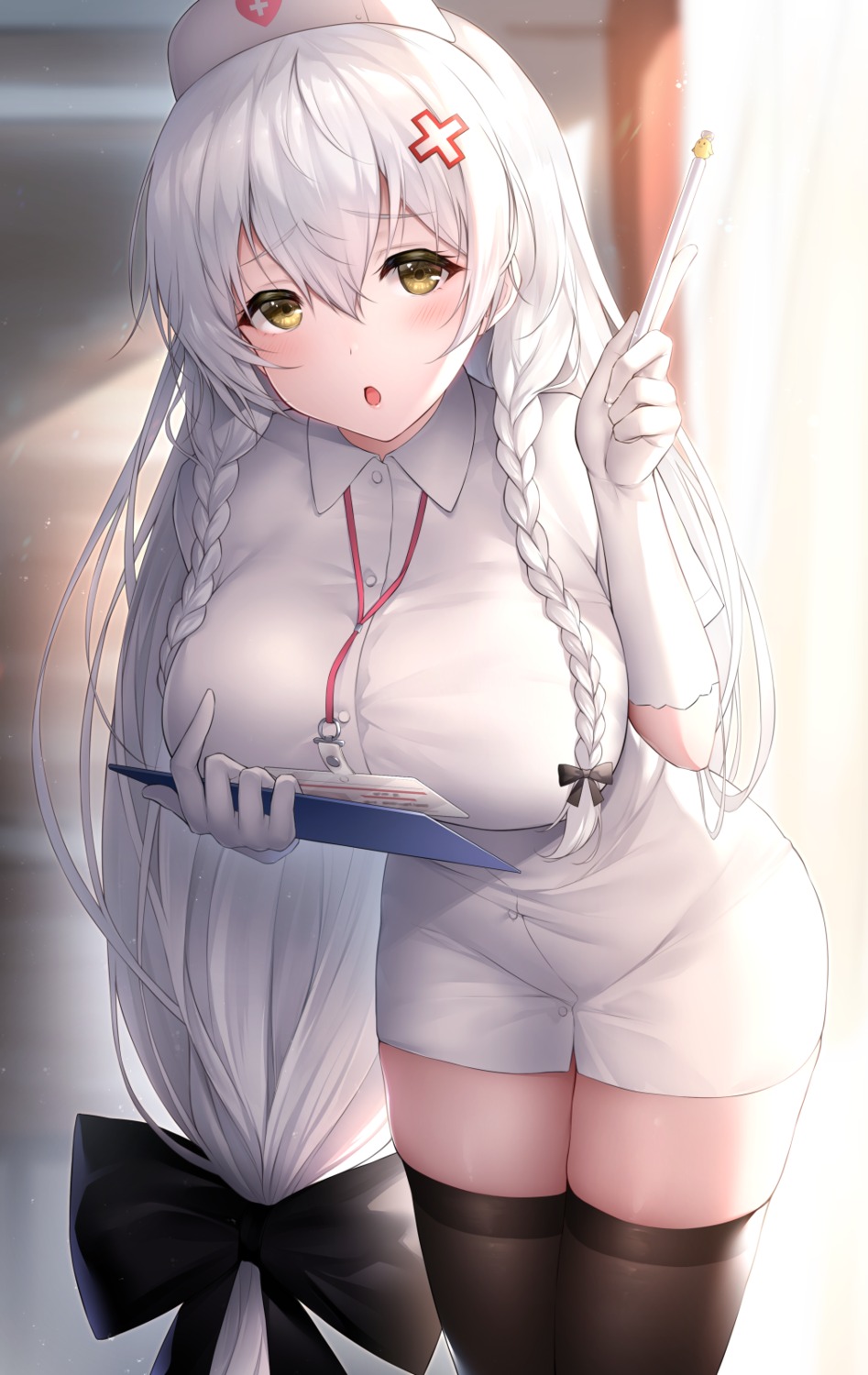 azur_lane hermione_(azur_lane) nurse oyuwari thighhighs