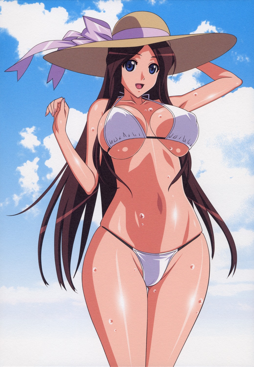 bikini cameltoe cleavage erect_nipples hiyorimi_sawawa kaibutsu_oujo kuroda_kazuya screening shimahokke swimsuits underboob wet