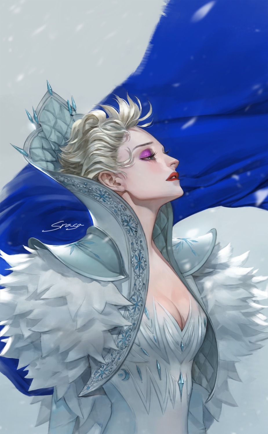 cleavage dress elsa_(frozen) frozen srasa