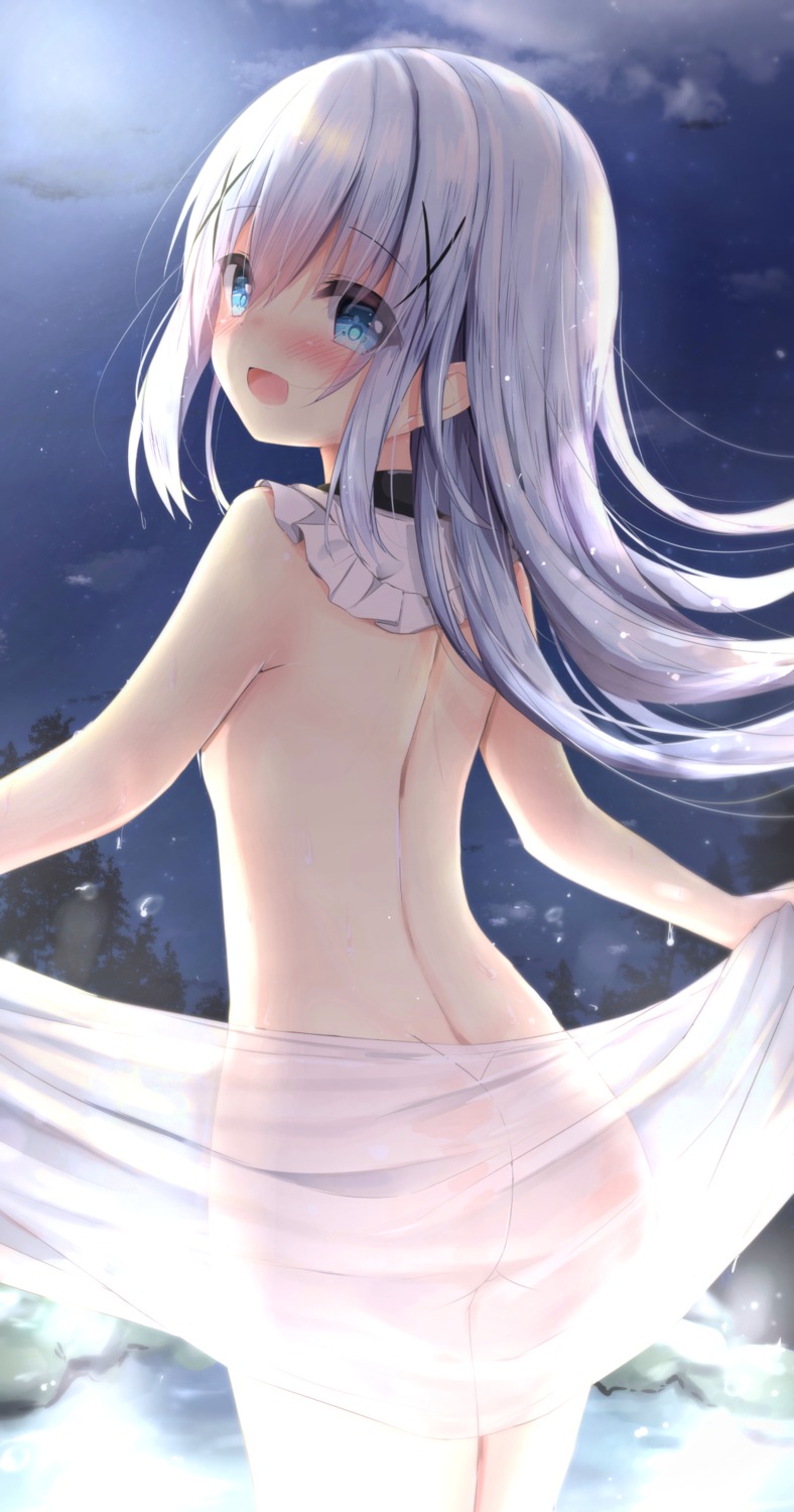 ass gochuumon_wa_usagi_desu_ka? kafuu_chino kouda_suzu loli naked onsen see_through towel