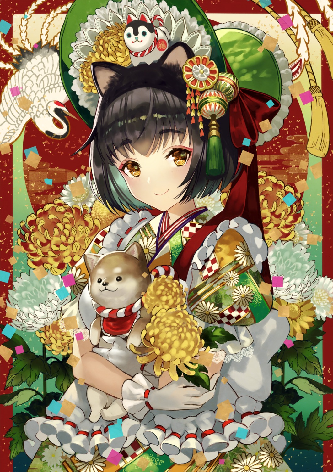 animal_ears kimono terai_(teraimorimori)