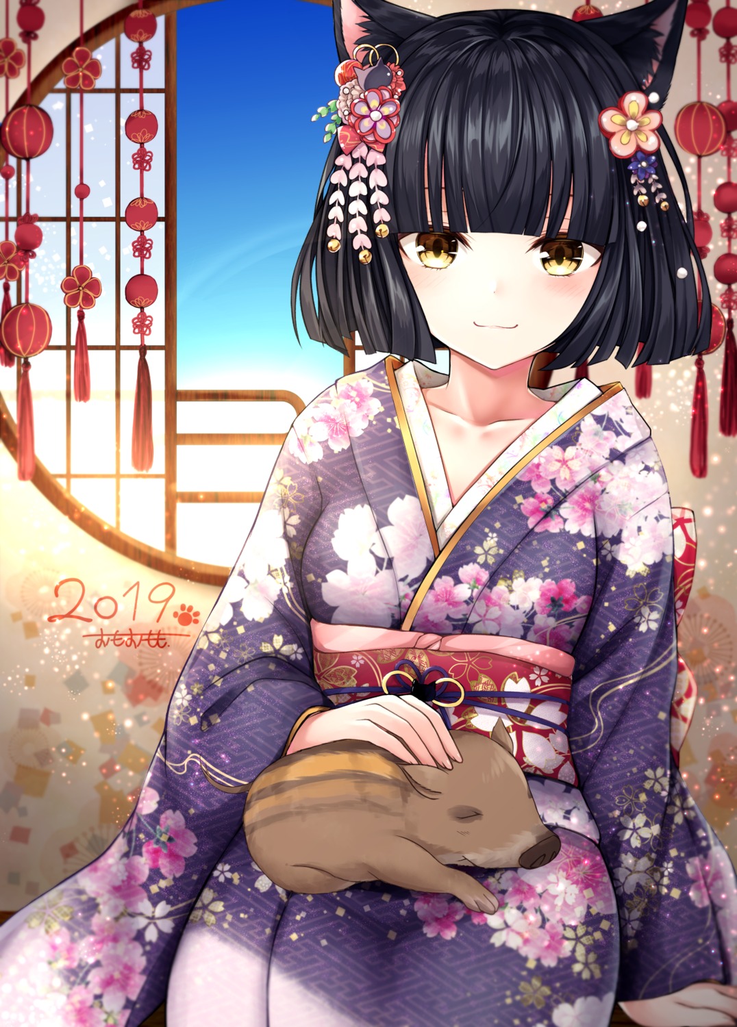 animal_ears kimono omoomomo
